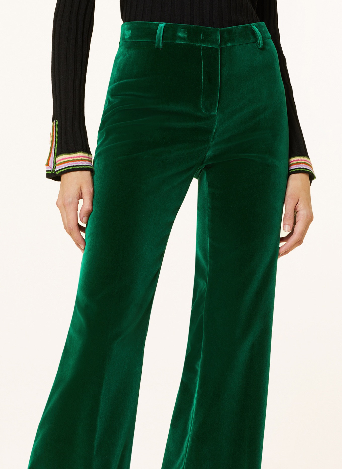 ETRO Velvet pants, Color: GREEN (Image 5)
