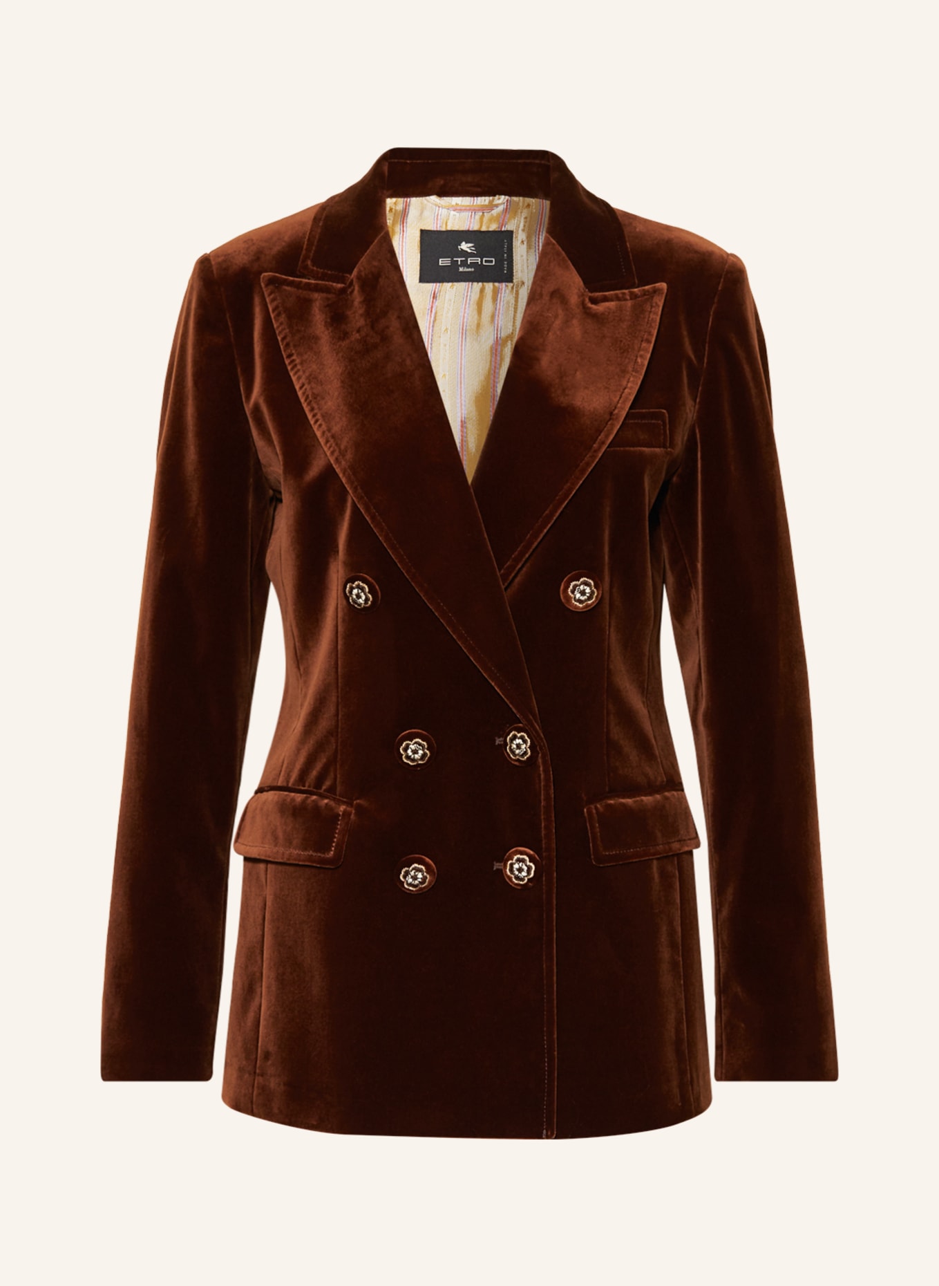 ETRO Velvet blazer, Color: BROWN (Image 1)