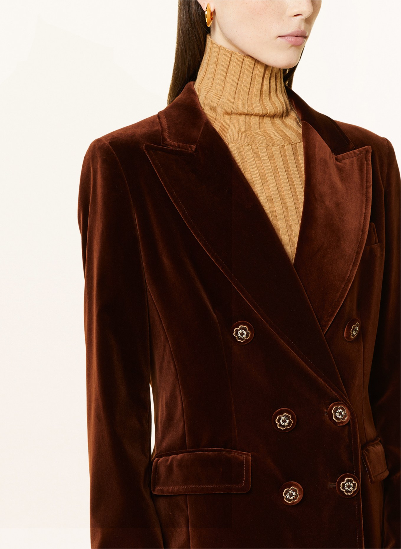 ETRO Velvet blazer, Color: BROWN (Image 4)