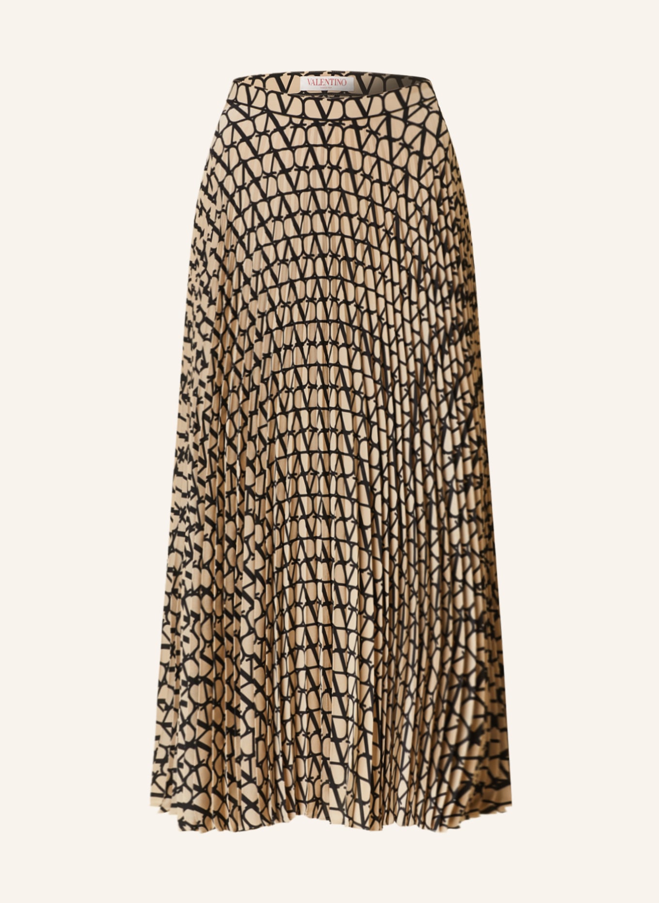 VALENTINO Pleated skirt made of silk, Color: TAUPE/ BLACK (Image 1)
