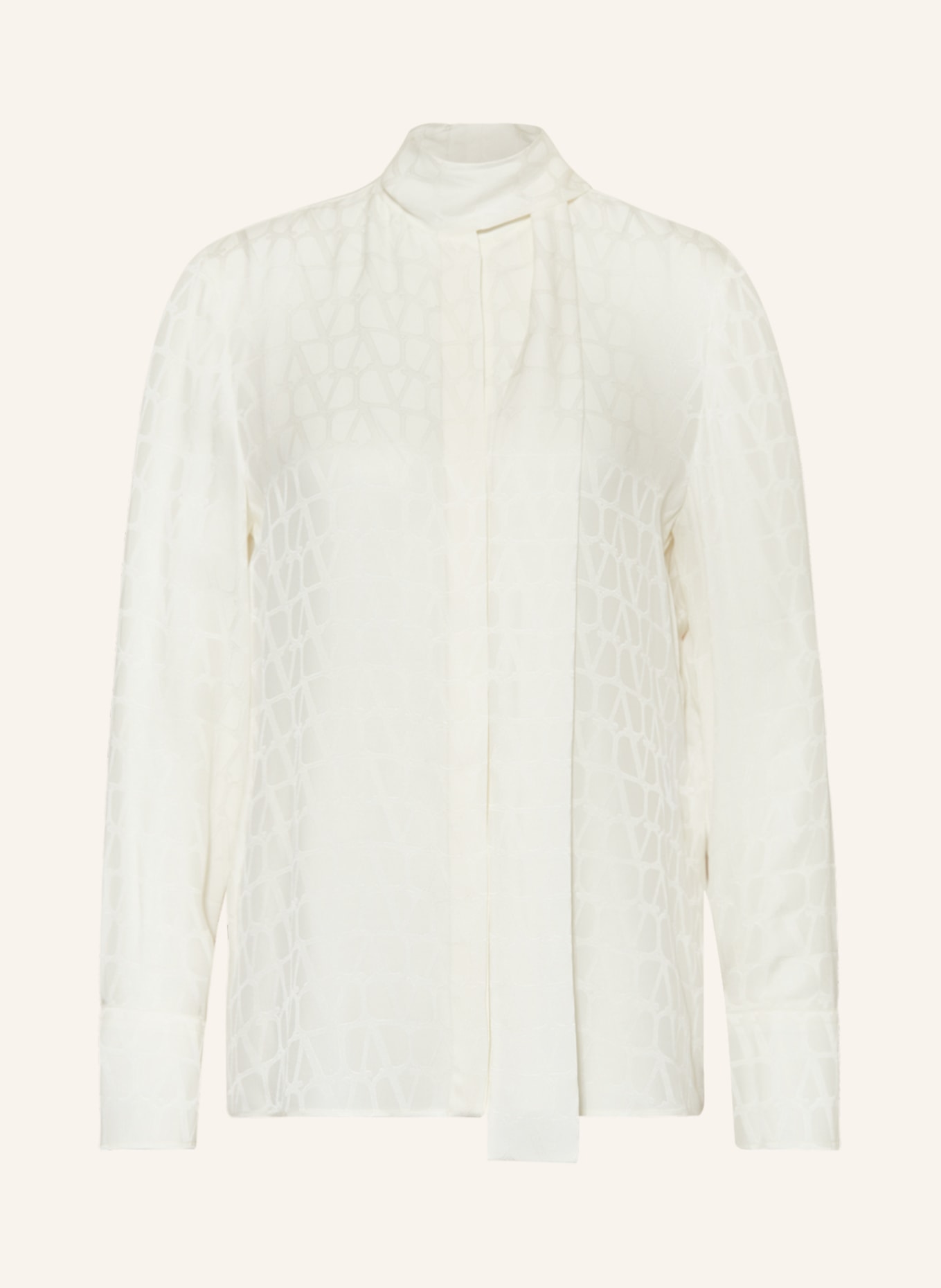 VALENTINO Bow-tie blouse TOILE ICONOGRAPHE in silk, Color: ECRU (Image 1)
