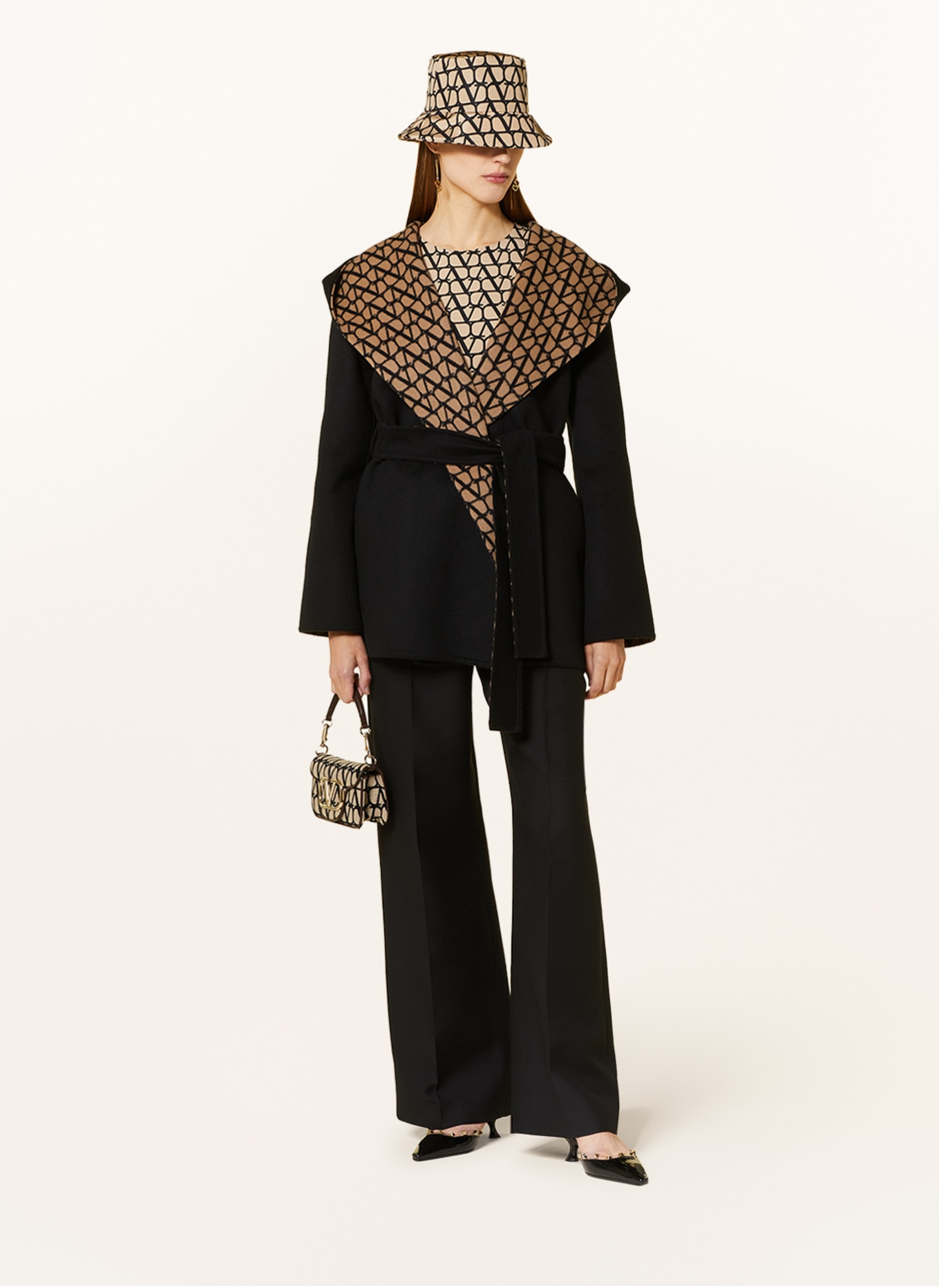 VALENTINO Reversible wool coat, Color: BLACK/ CAMEL (Image 3)