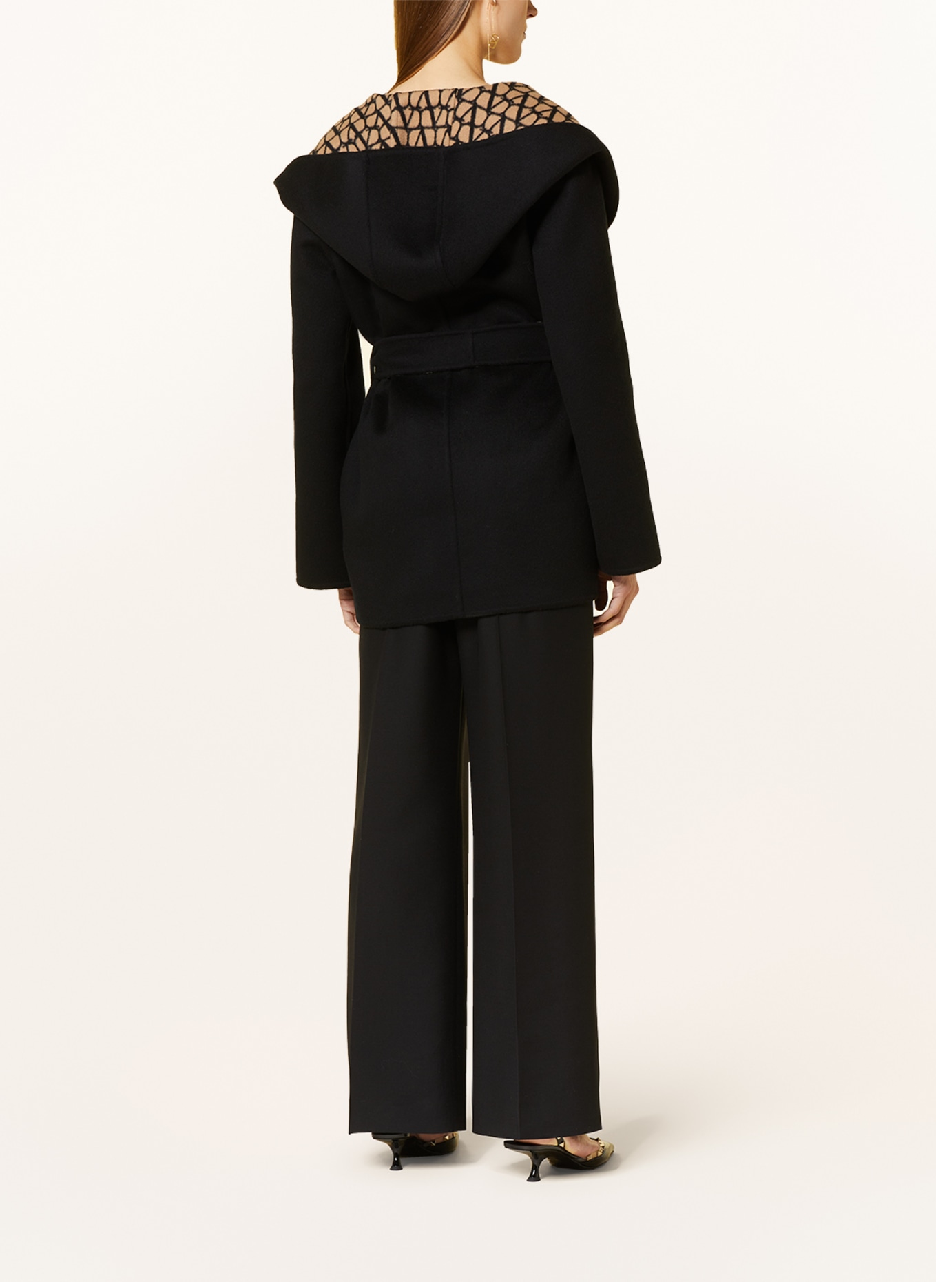 VALENTINO Reversible wool coat, Color: BLACK/ CAMEL (Image 4)