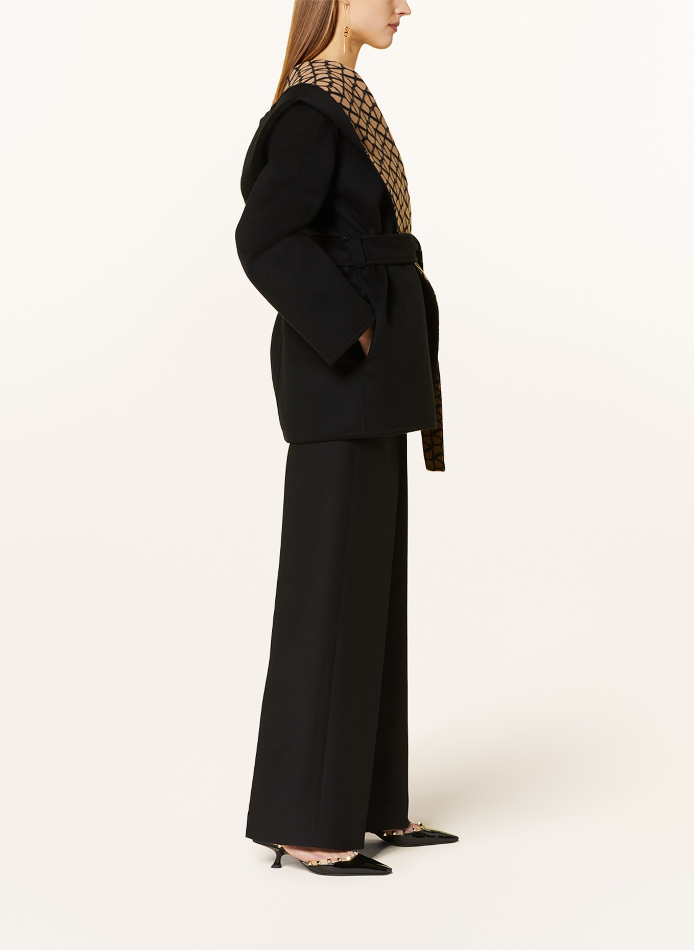 VALENTINO Reversible wool coat, Color: BLACK/ CAMEL (Image 5)