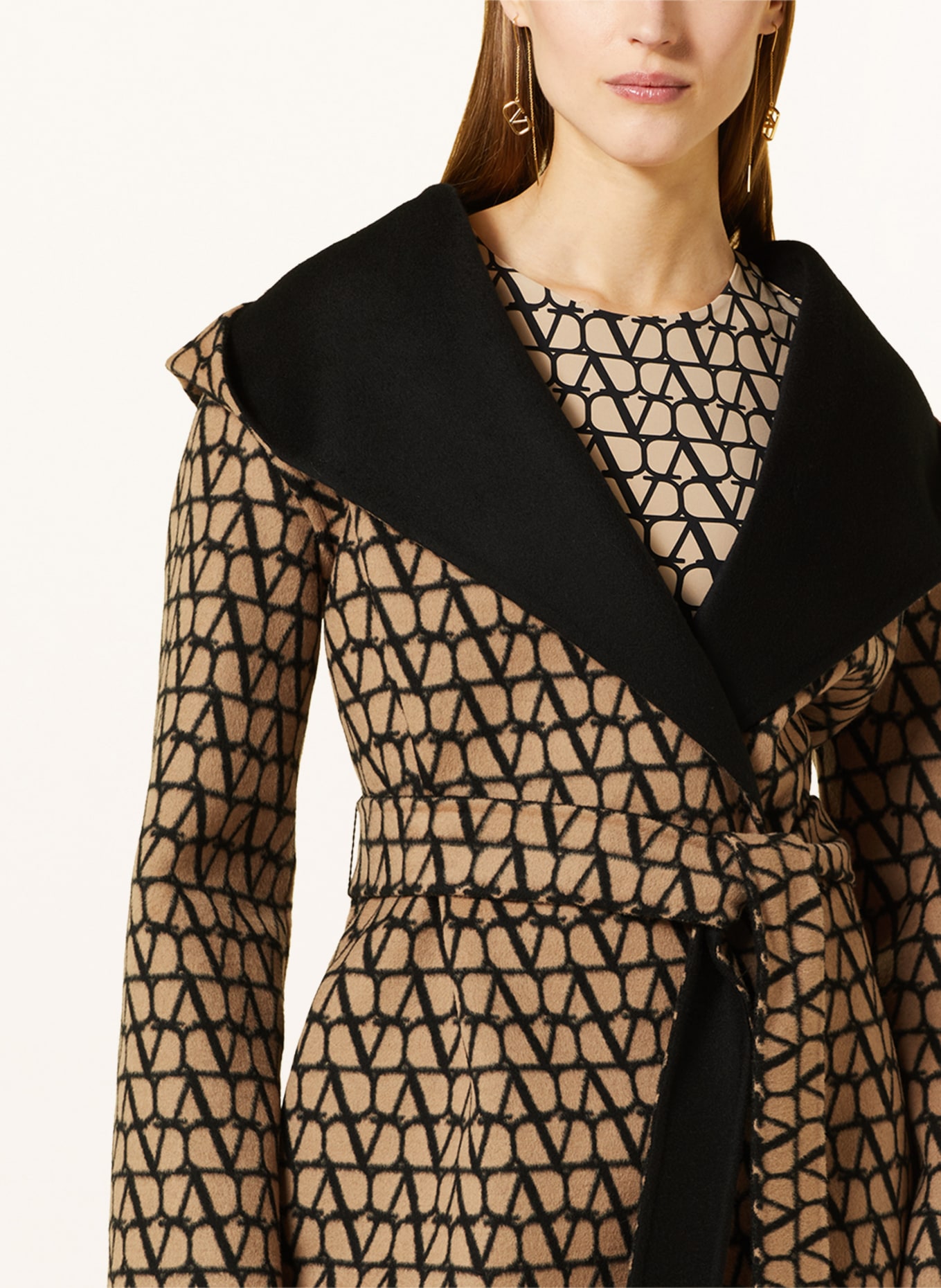 VALENTINO Reversible wool coat, Color: BLACK/ CAMEL (Image 8)