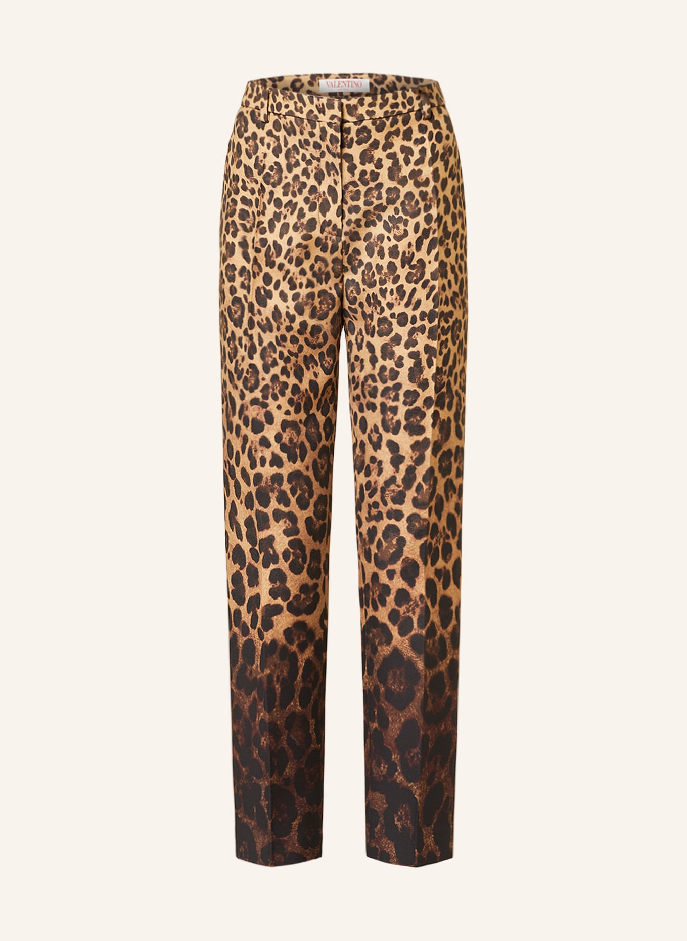 VALENTINO Trousers with silk, Color: LIGHT BROWN/ DARK BROWN/ BROWN (Image 1)
