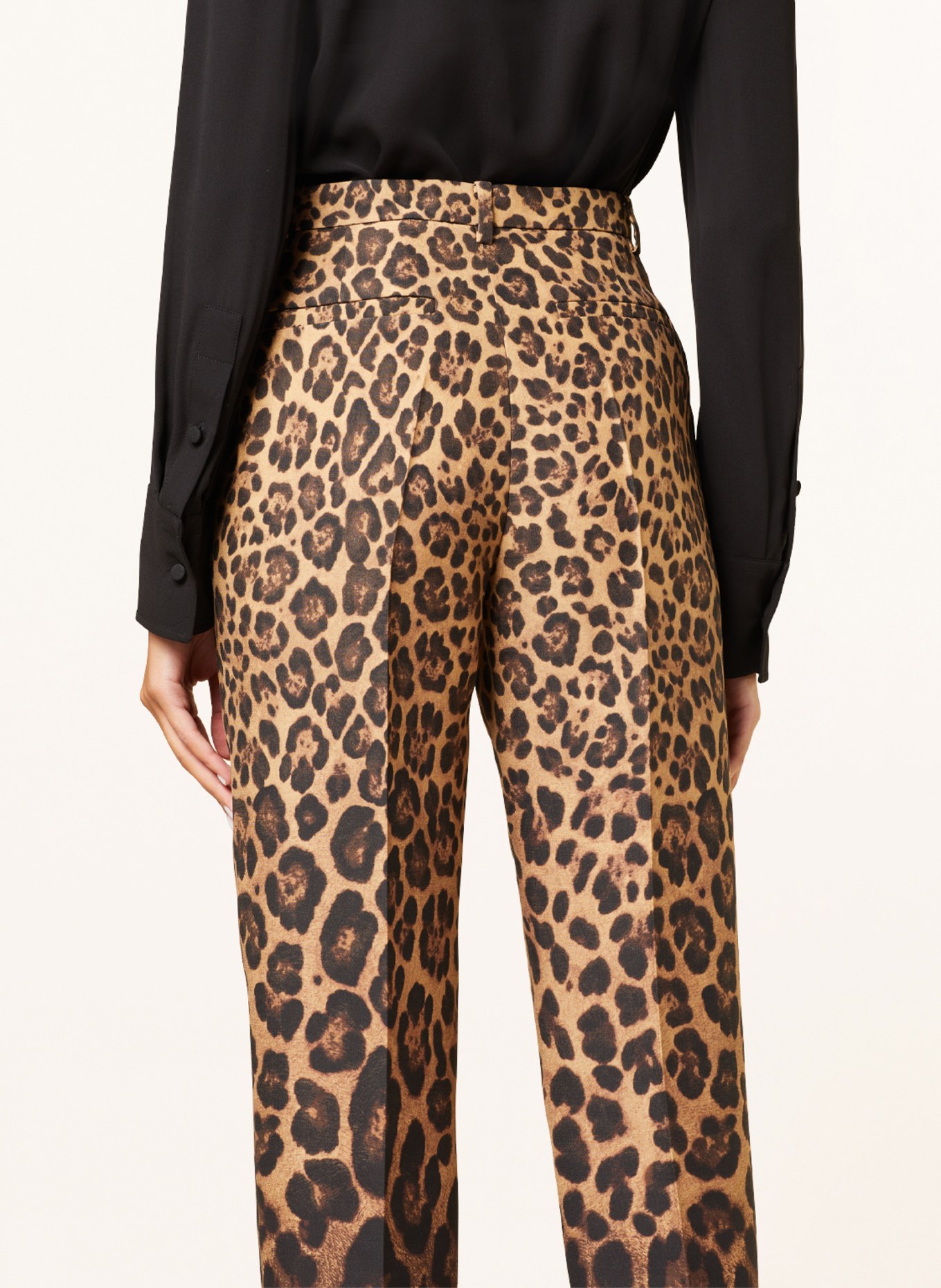VALENTINO Trousers with silk, Color: LIGHT BROWN/ DARK BROWN/ BROWN (Image 5)