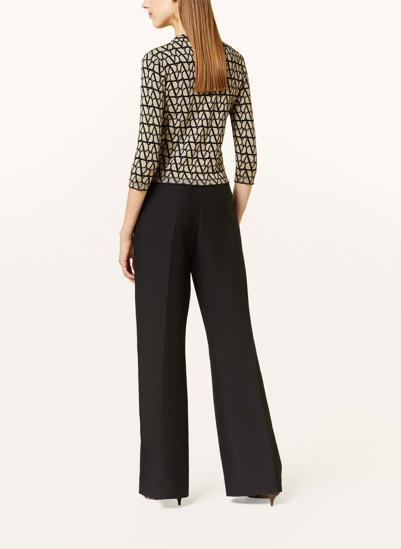 VALENTINO Cardigan with 3/4 sleeves, Color: TAUPE/ BLACK (Image 3)