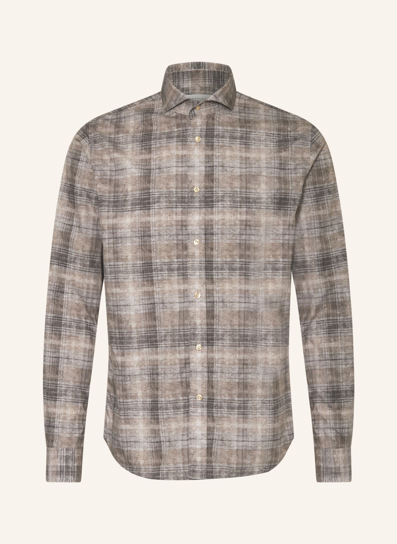 PROFUOMO Shirt regular fit, Color: BEIGE/ DARK GRAY/ MINT (Image 1)