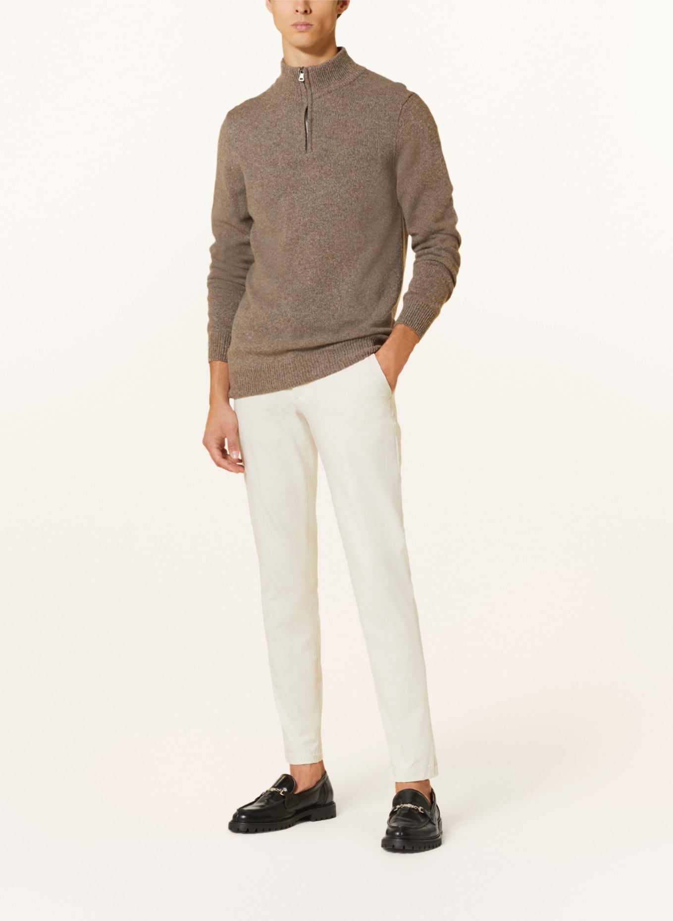PROFUOMO Half-zip sweater, Color: TAUPE (Image 2)