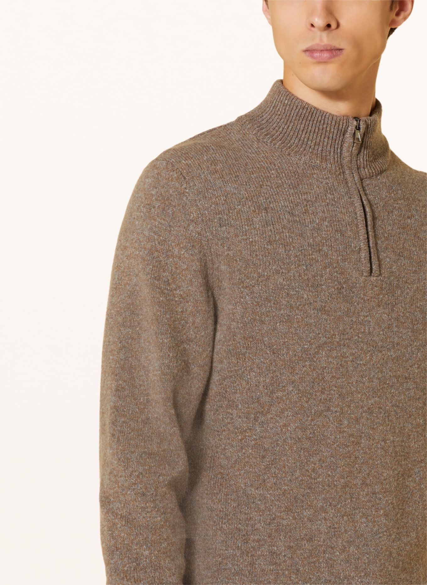 PROFUOMO Half-zip sweater, Color: TAUPE (Image 4)