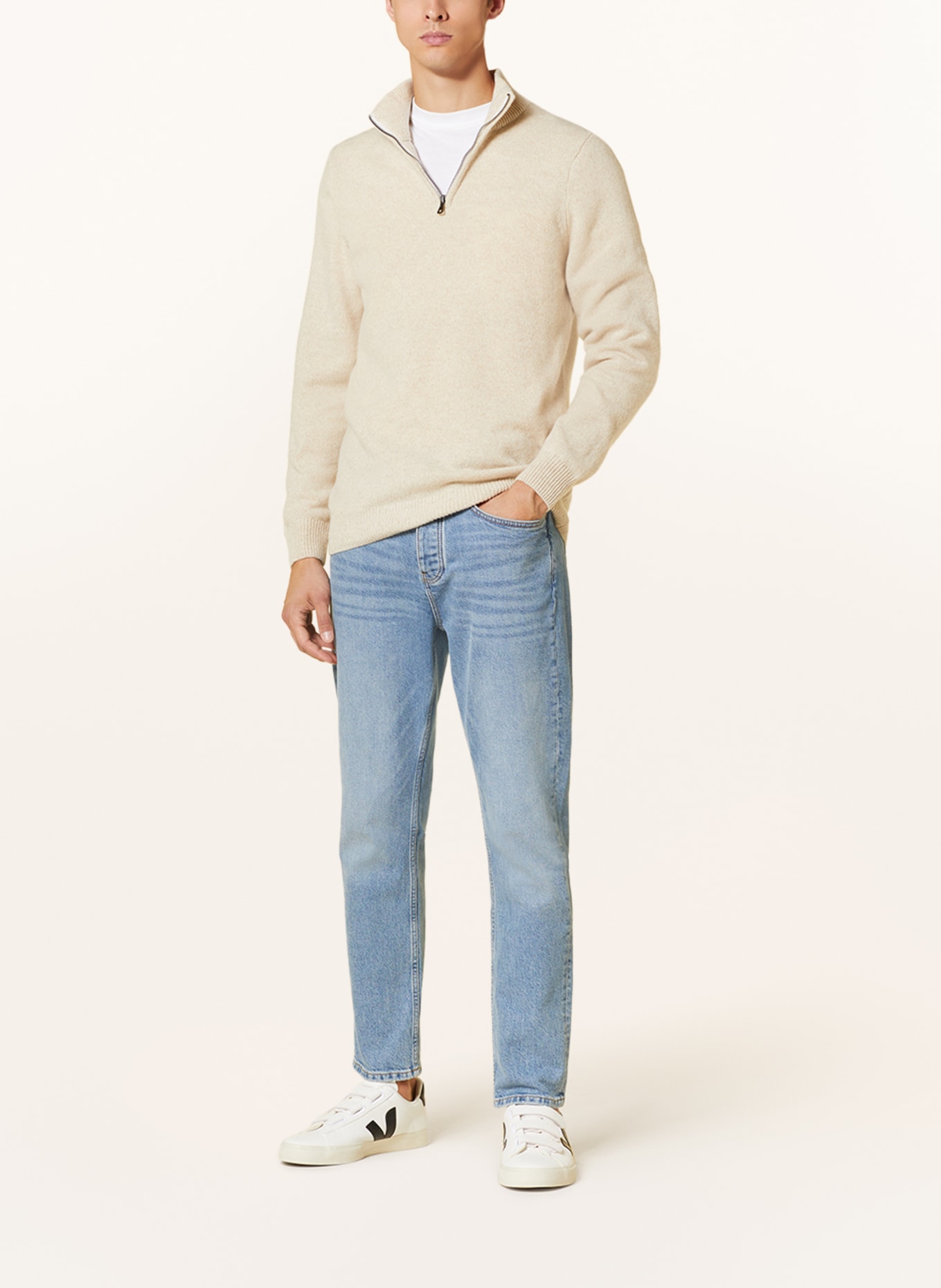 PROFUOMO Half-zip sweater, Color: ECRU (Image 2)