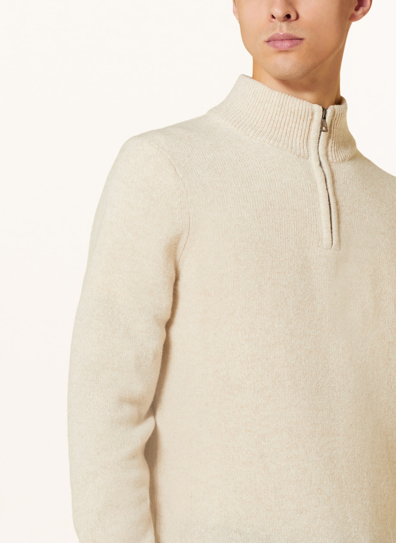 PROFUOMO Half-zip sweater, Color: ECRU (Image 4)