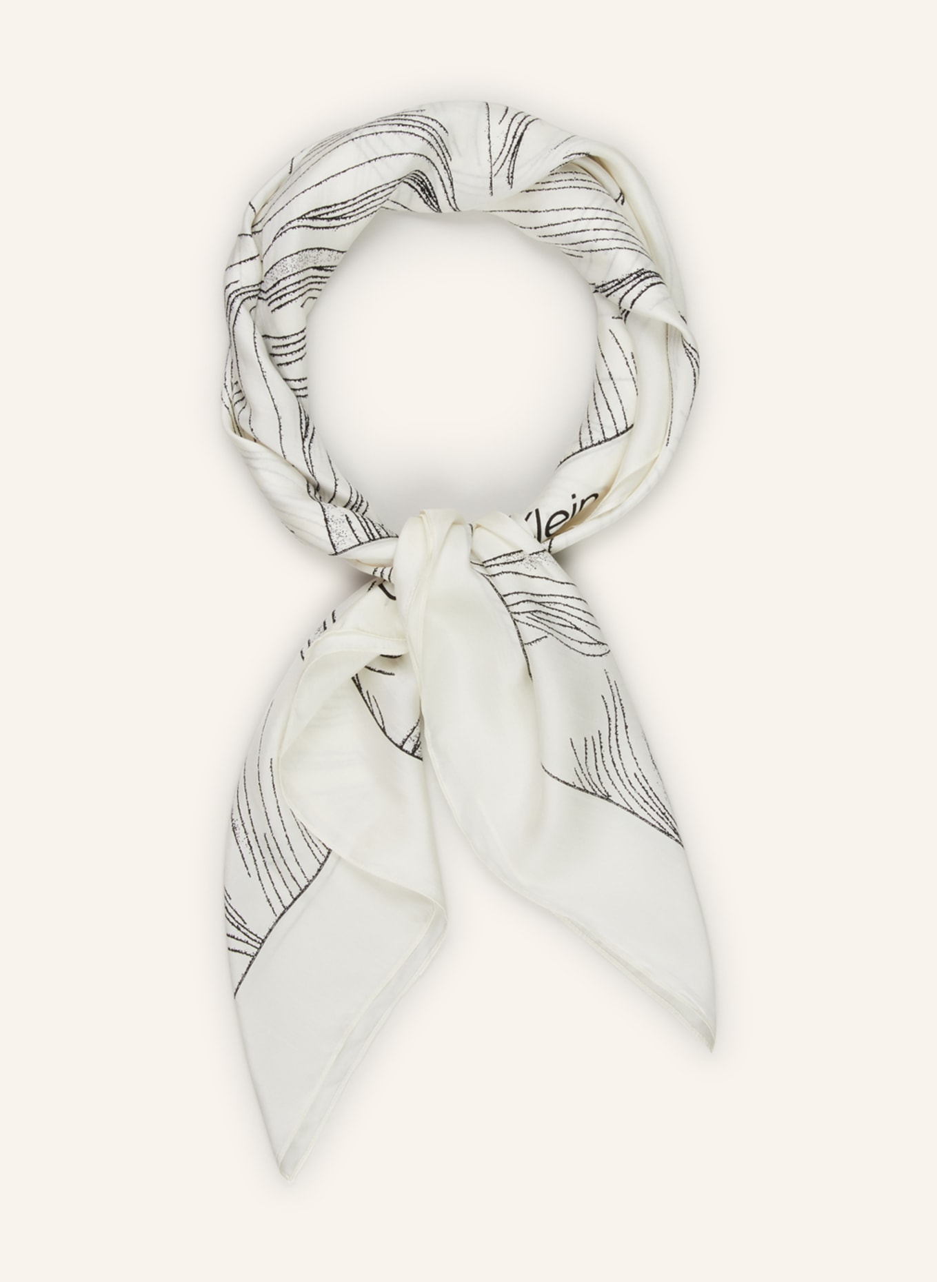 Calvin Klein Silk scarf, Color: WHITE (Image 2)