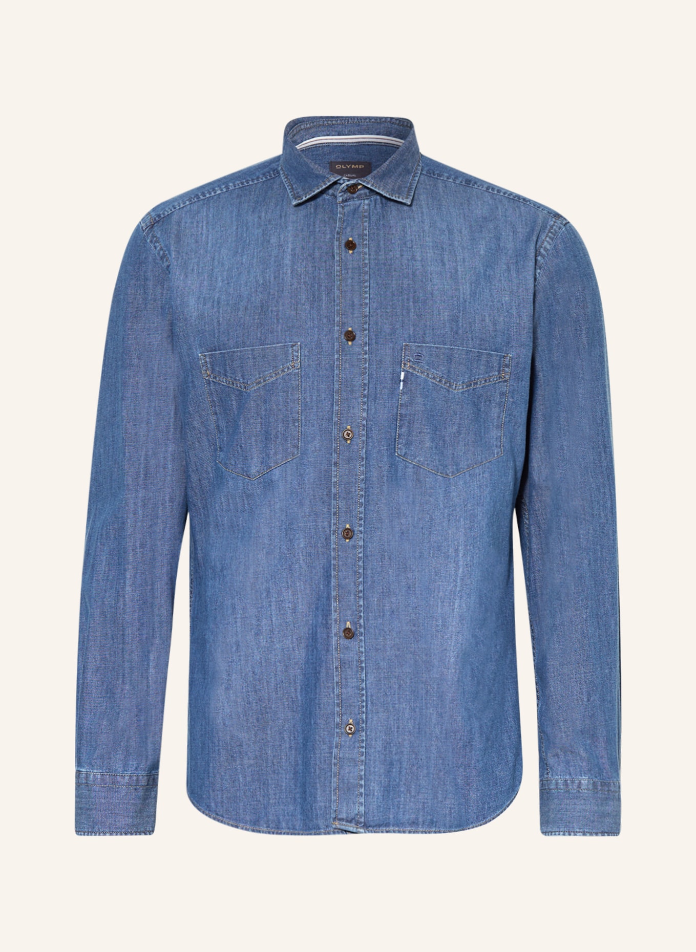 OLYMP Koszula jeansowa casual fit, Kolor: NIEBIESKI (Obrazek 1)