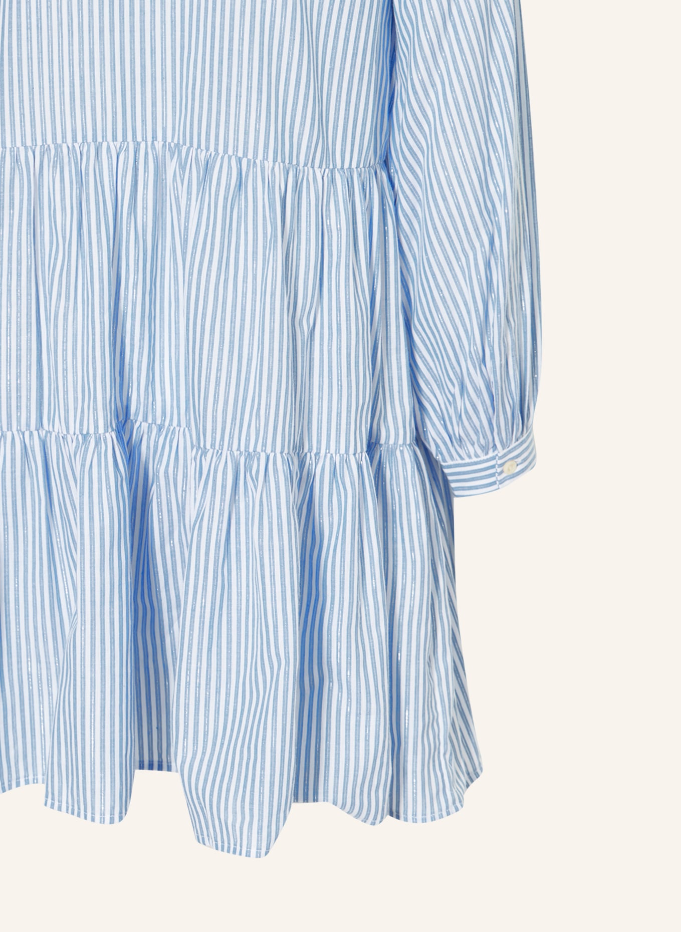 TOMMY HILFIGER Košilové šaty s třpytivou přízí, Barva: MODRÁ/ BÍLÁ (Obrázek 3)