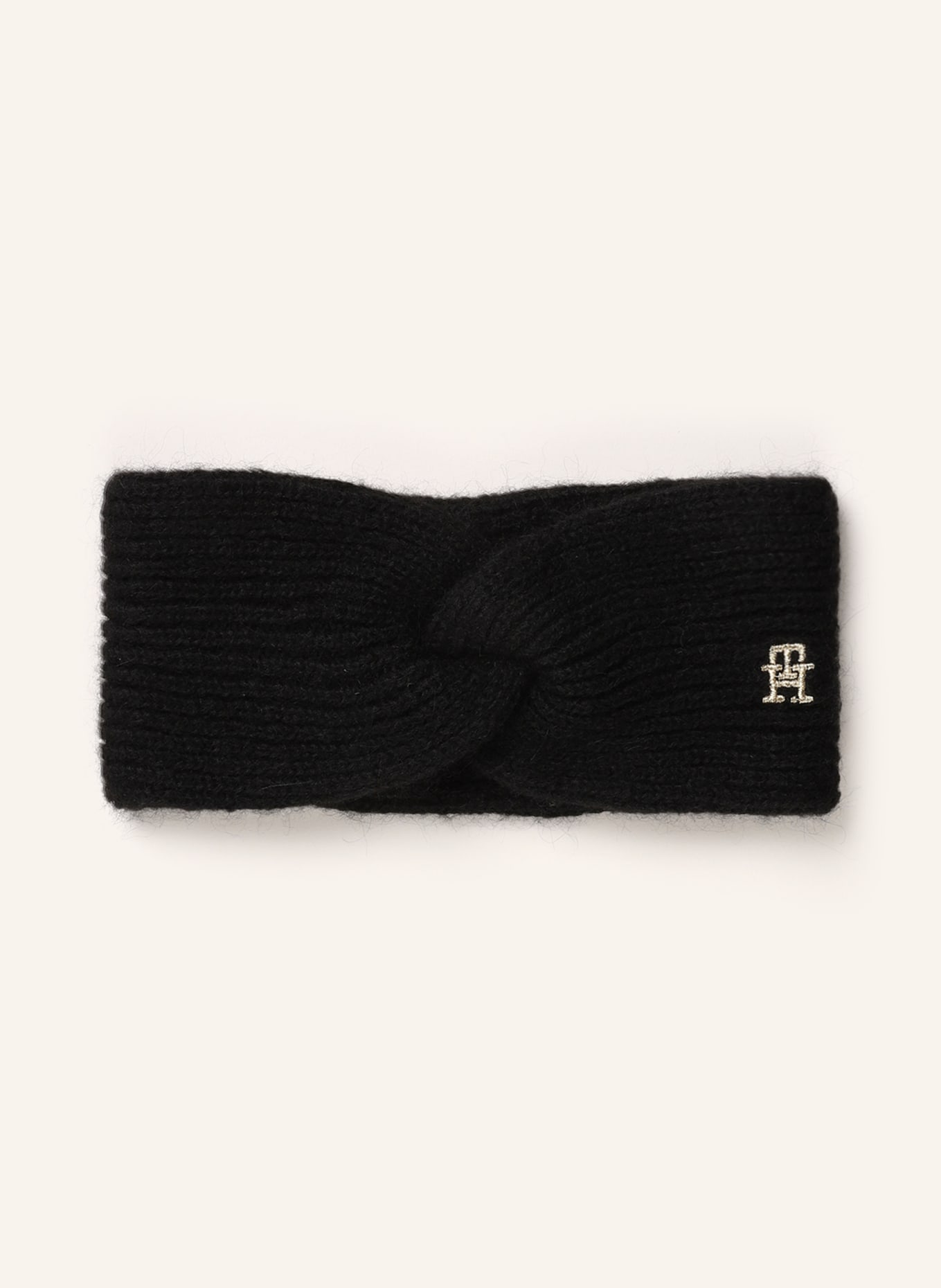 TOMMY HILFIGER Headband with alpaca in black