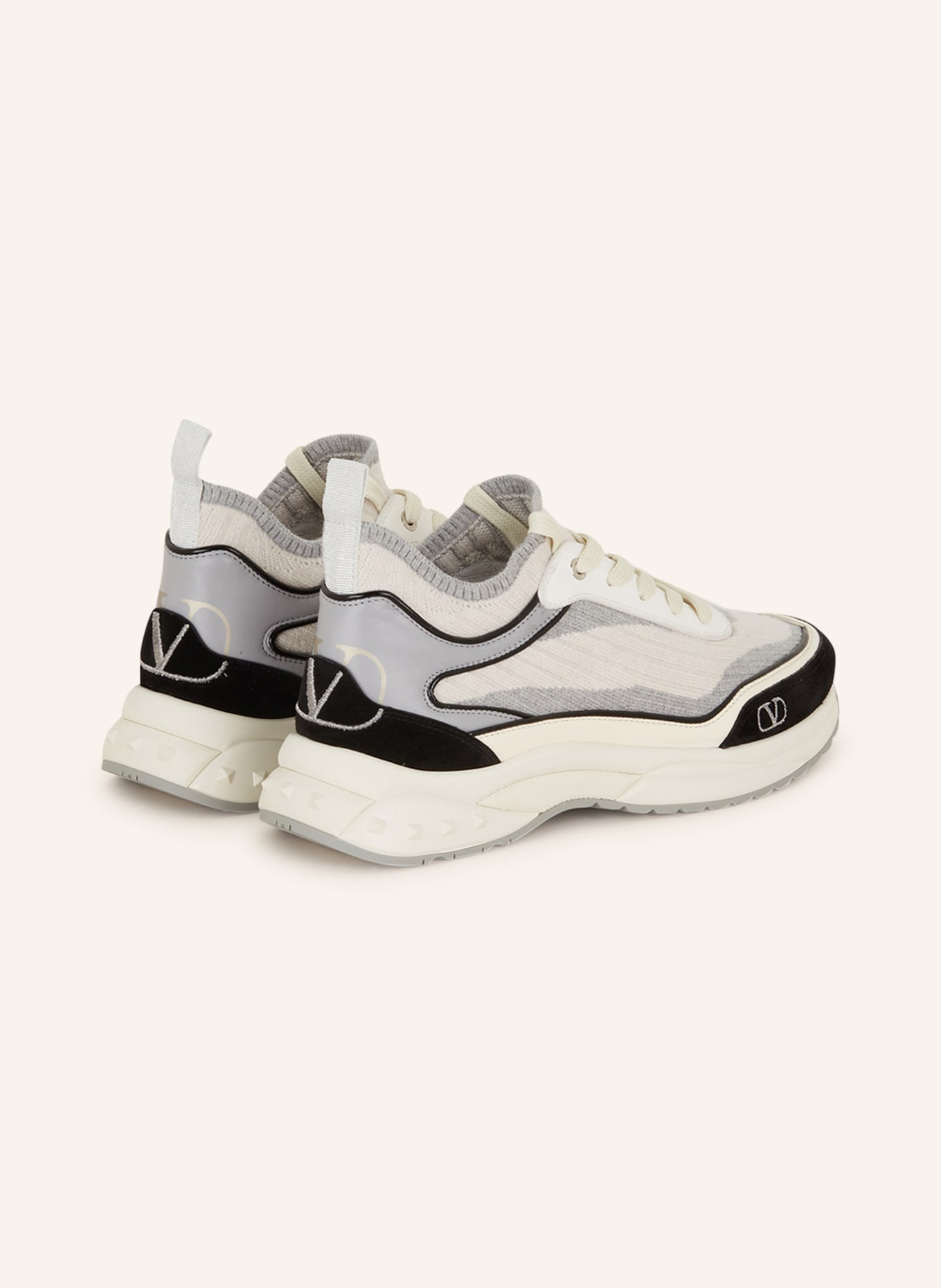 VALENTINO GARAVANI Sneaker READY GO RUNNER: WEISS/ GRAU/ SCHWARZ