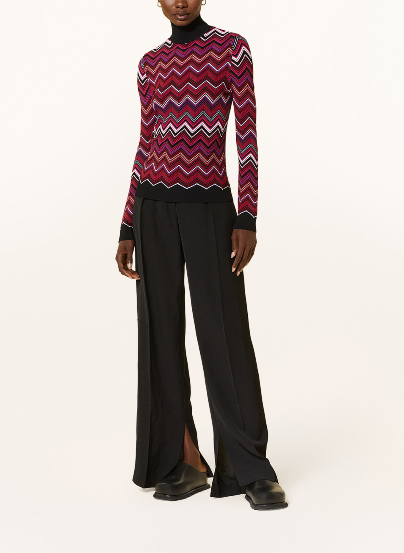 MISSONI Sweater, Color: BLACK/ RED/ FUCHSIA (Image 2)