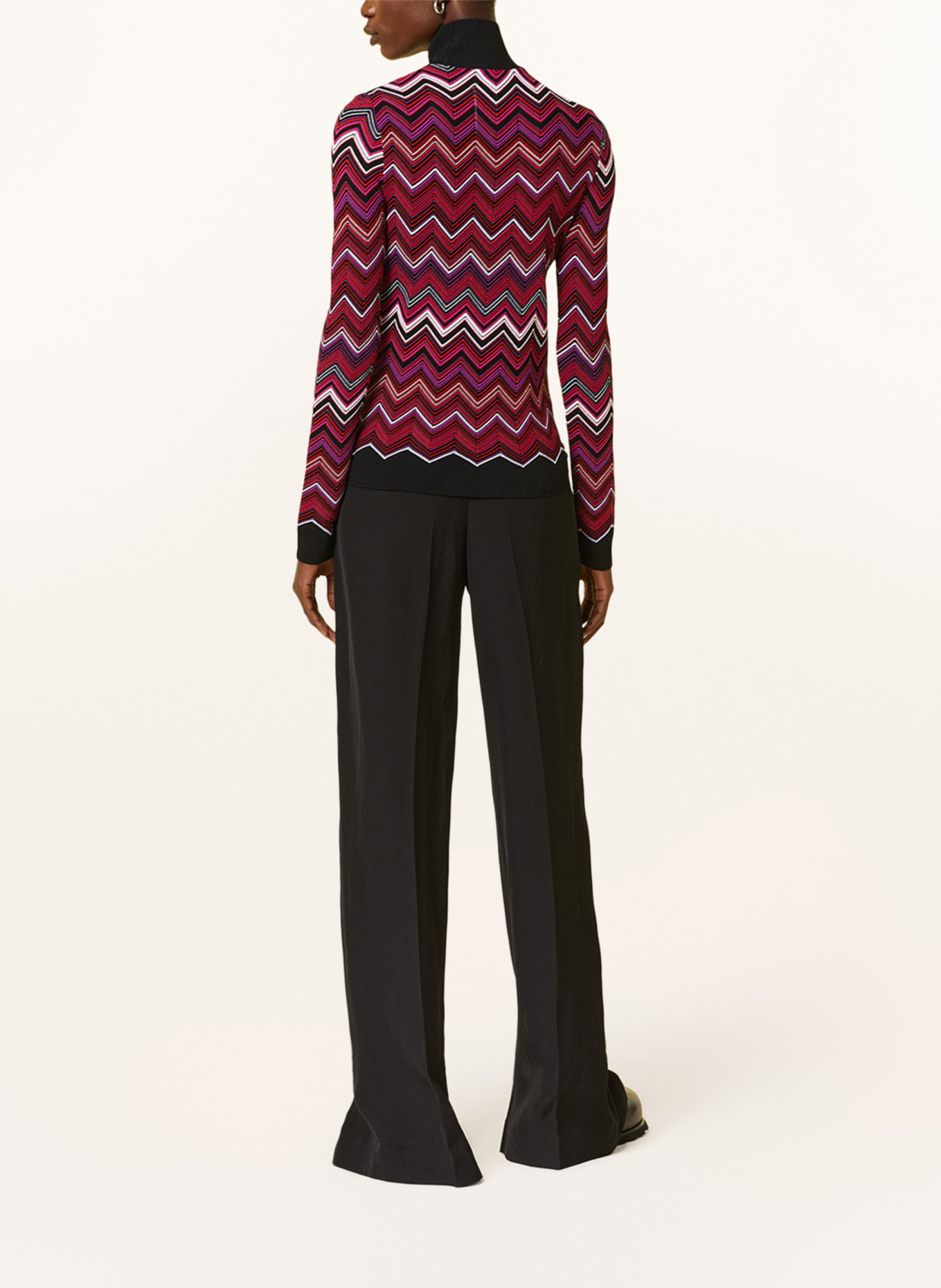 MISSONI Sweater, Color: BLACK/ RED/ FUCHSIA (Image 3)