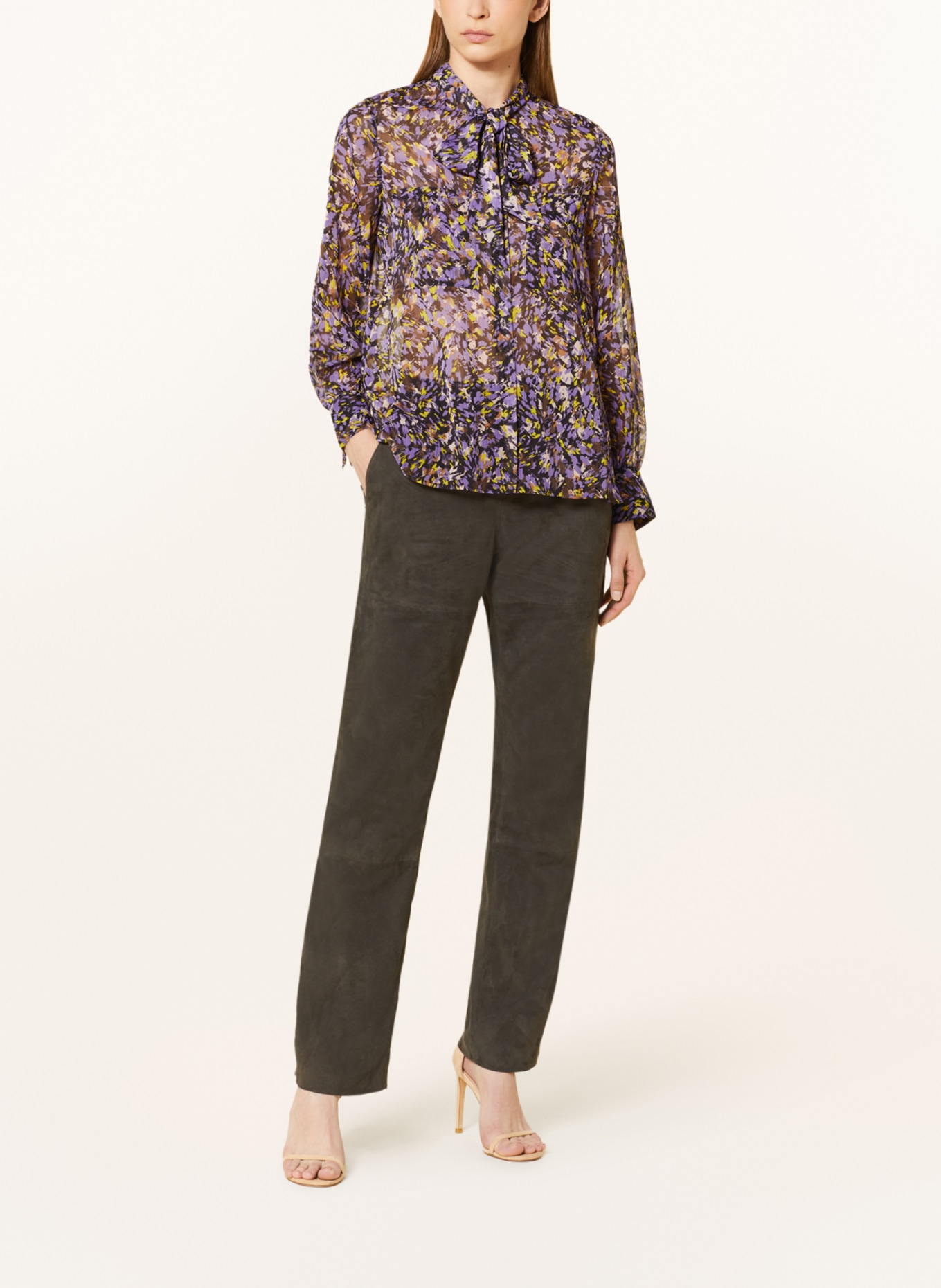 JOOP! Bow-tie blouse, Color: PURPLE/ BLACK/ YELLOW (Image 2)