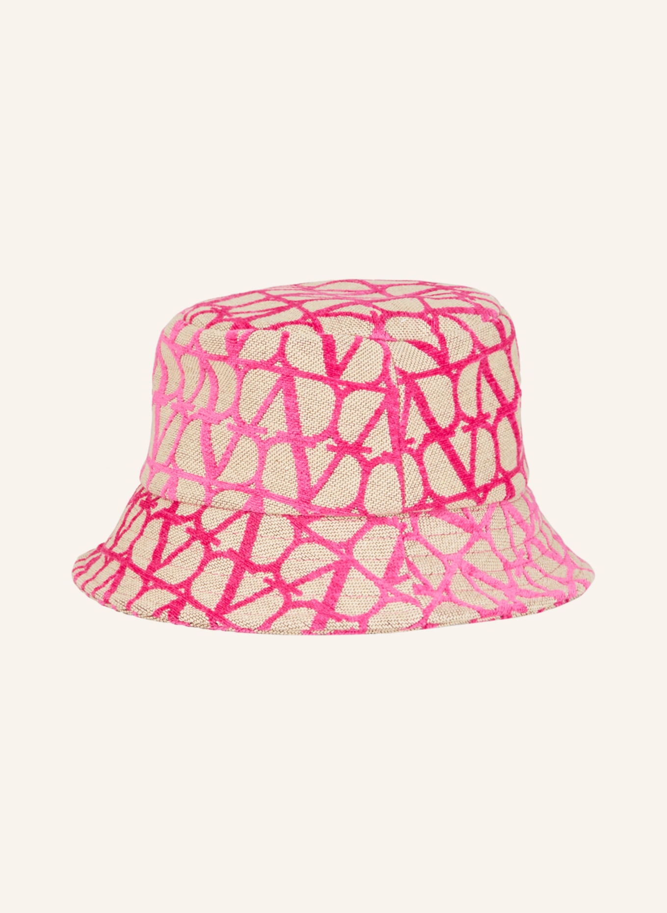 VALENTINO GARAVANI Bucket hat TOILE ICONOGRAPHE, Color: LIGHT BROWN/ PINK (Image 2)