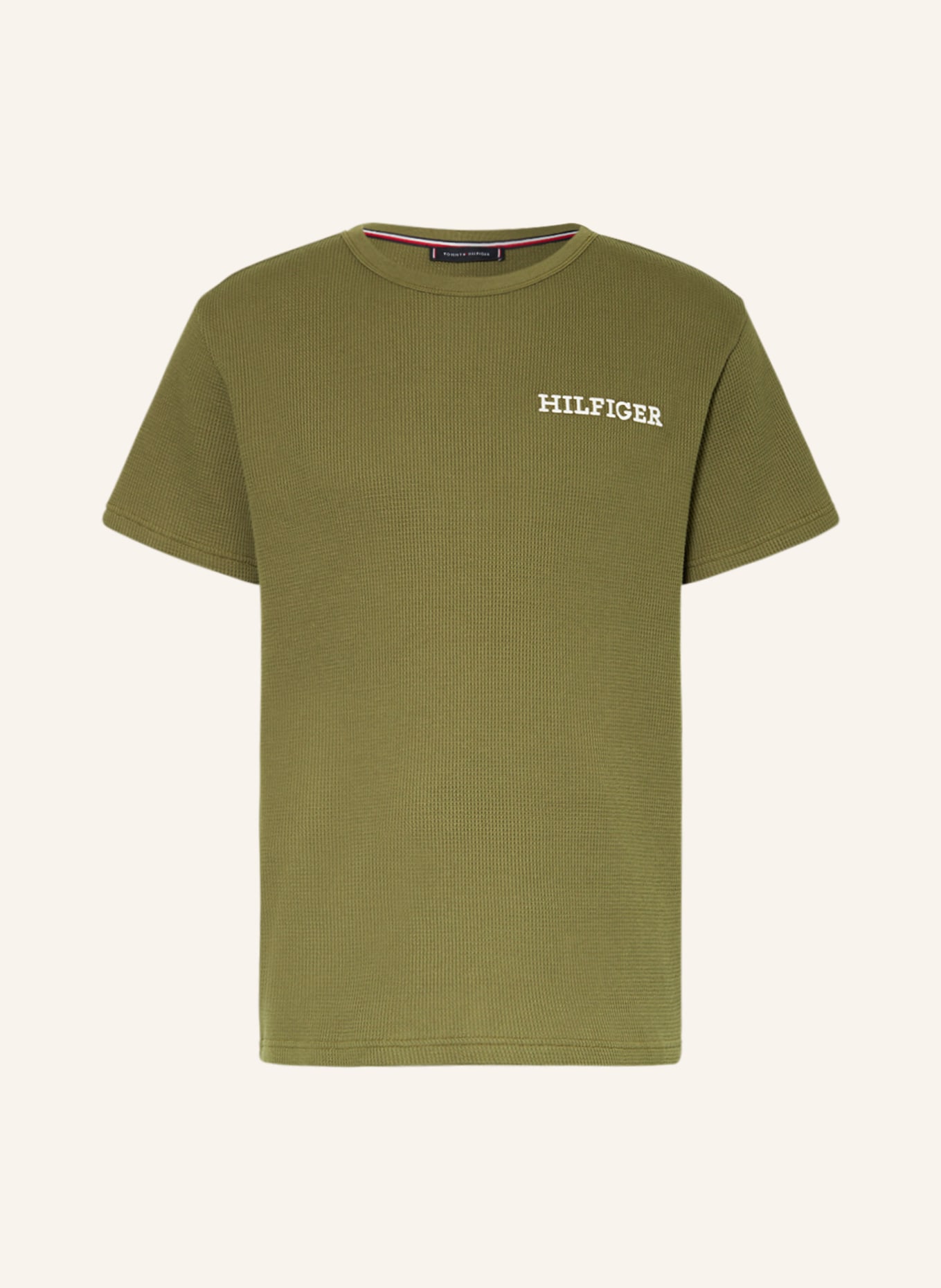 TOMMY HILFIGER Pohodlné domácí tričko, Barva: OLIVOVÁ (Obrázek 1)