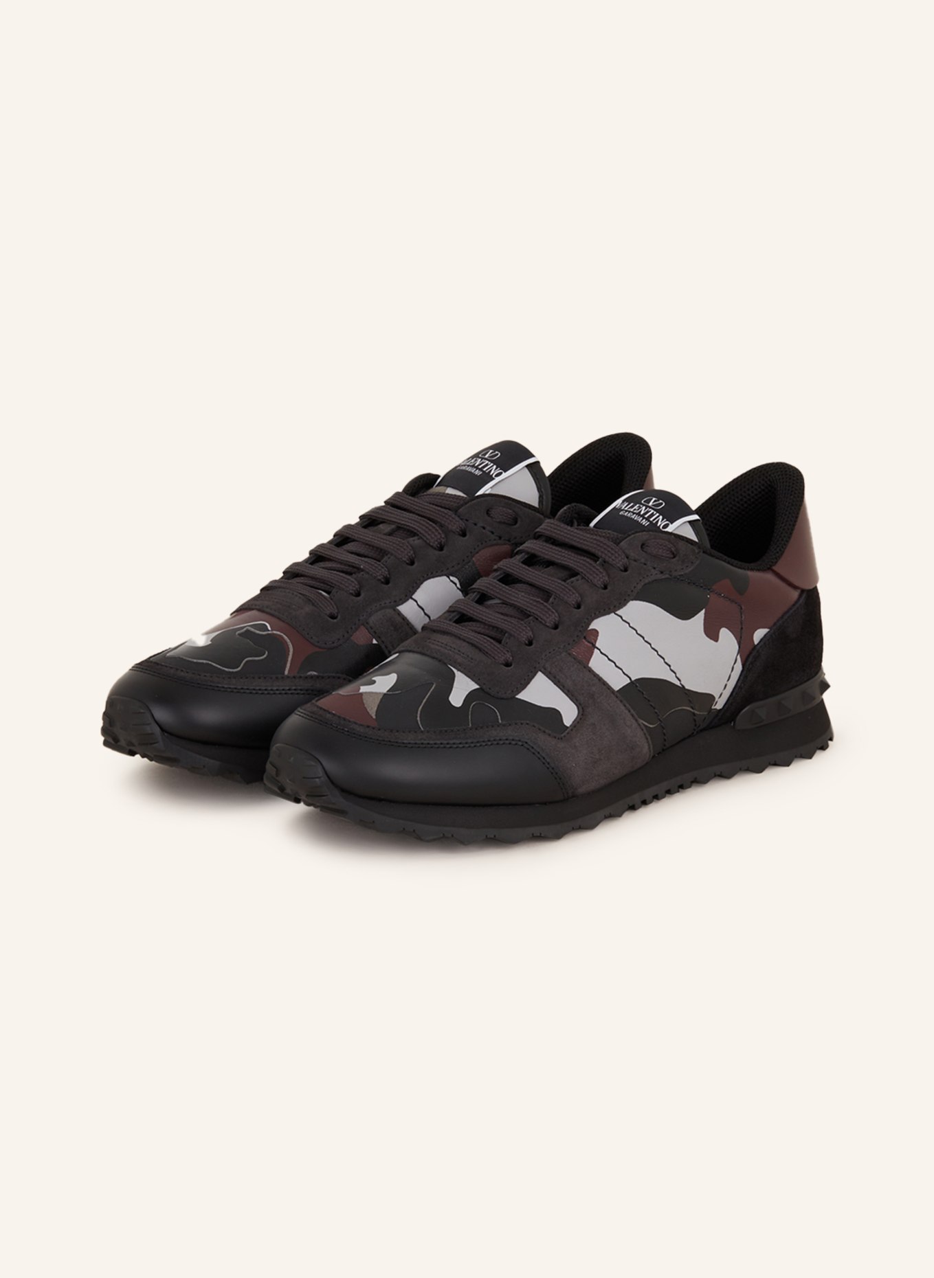 VALENTINO Sneakers ROCKRUNNER in dark gray/ dark red/ light