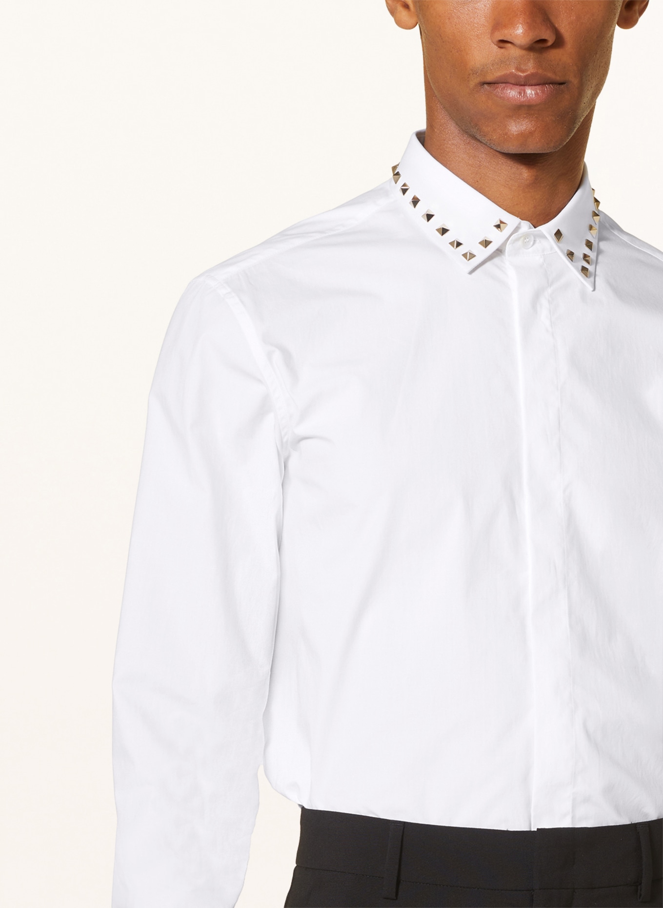 VALENTINO Shirt ROCKSTUD regular fit with rivets, Color: WHITE (Image 4)