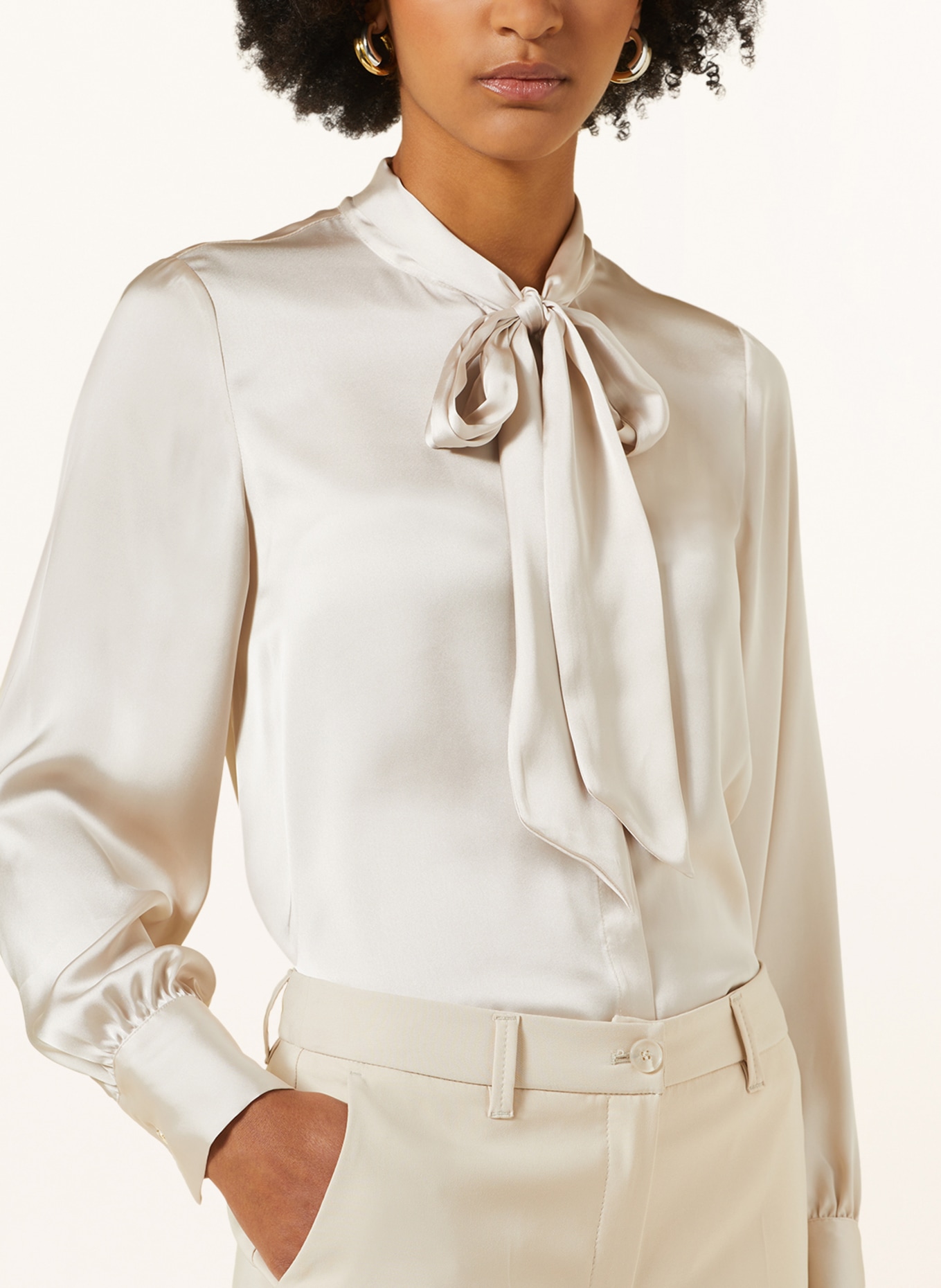 JOOP! Satin bow-tie blouse, Color: WHITE (Image 4)