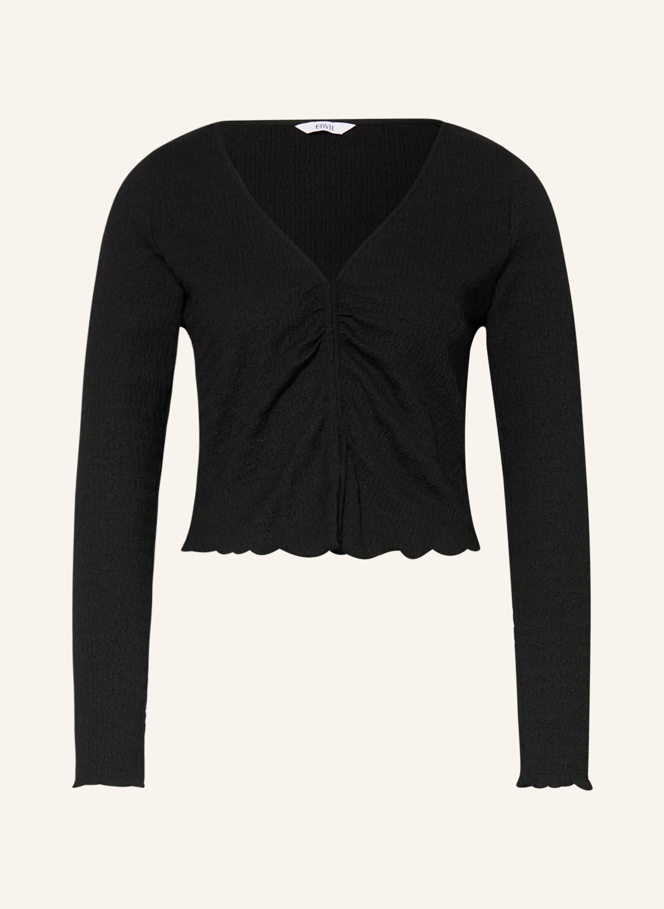 ENVII Cropped long sleeve shirt ENWHEEL, Color: BLACK (Image 1)