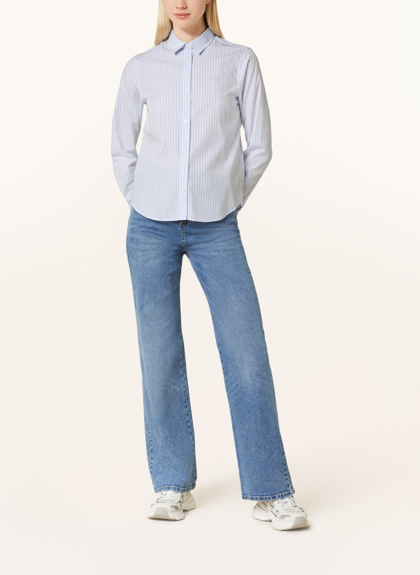GANT Shirt blouse, Color: WHITE/ LIGHT BLUE (Image 2)
