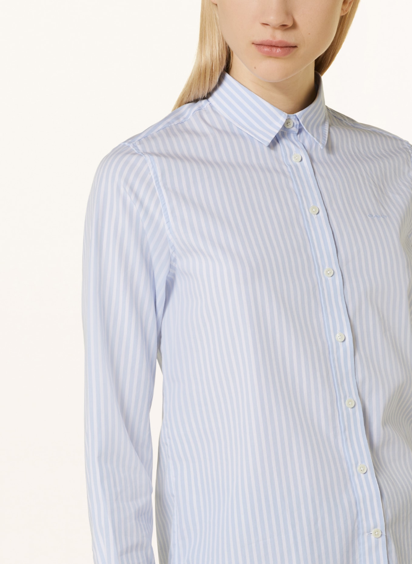 GANT Shirt blouse, Color: WHITE/ LIGHT BLUE (Image 4)