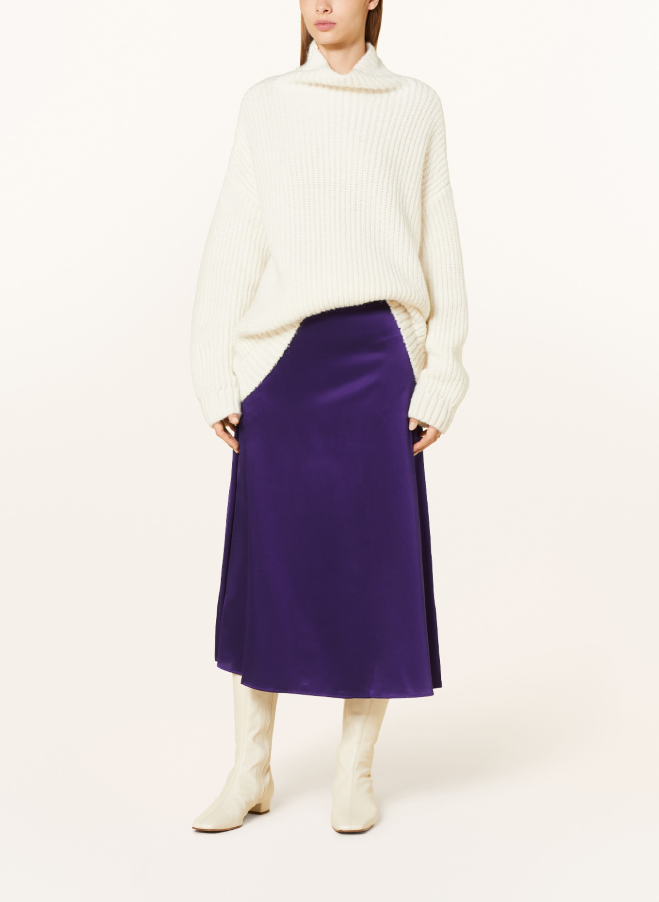 (THE MERCER) N.Y. Silk skirt, Color: PURPLE (Image 2)