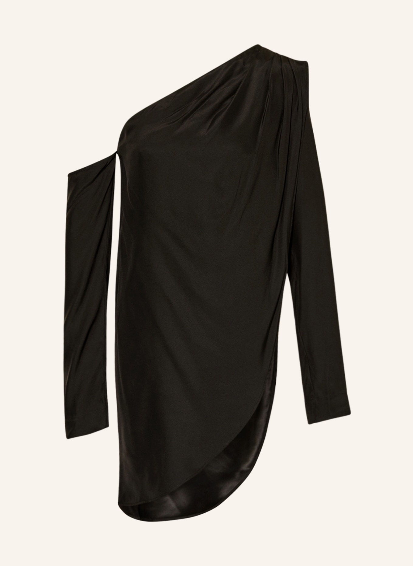 GAUGE81 One-shoulder shirt TOHO made of silk, Color: BLACK (Image 1)