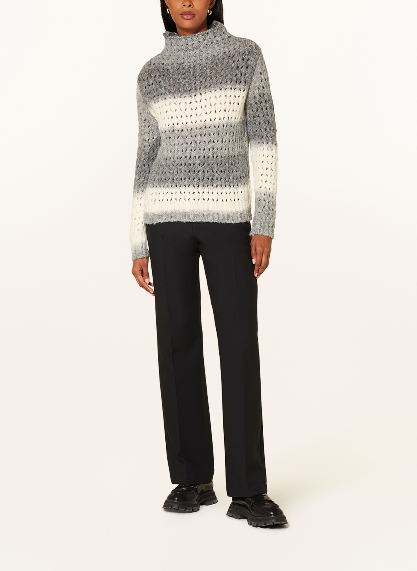 SEM PER LEI Sweater, Color: GRAY/ WHITE (Image 2)