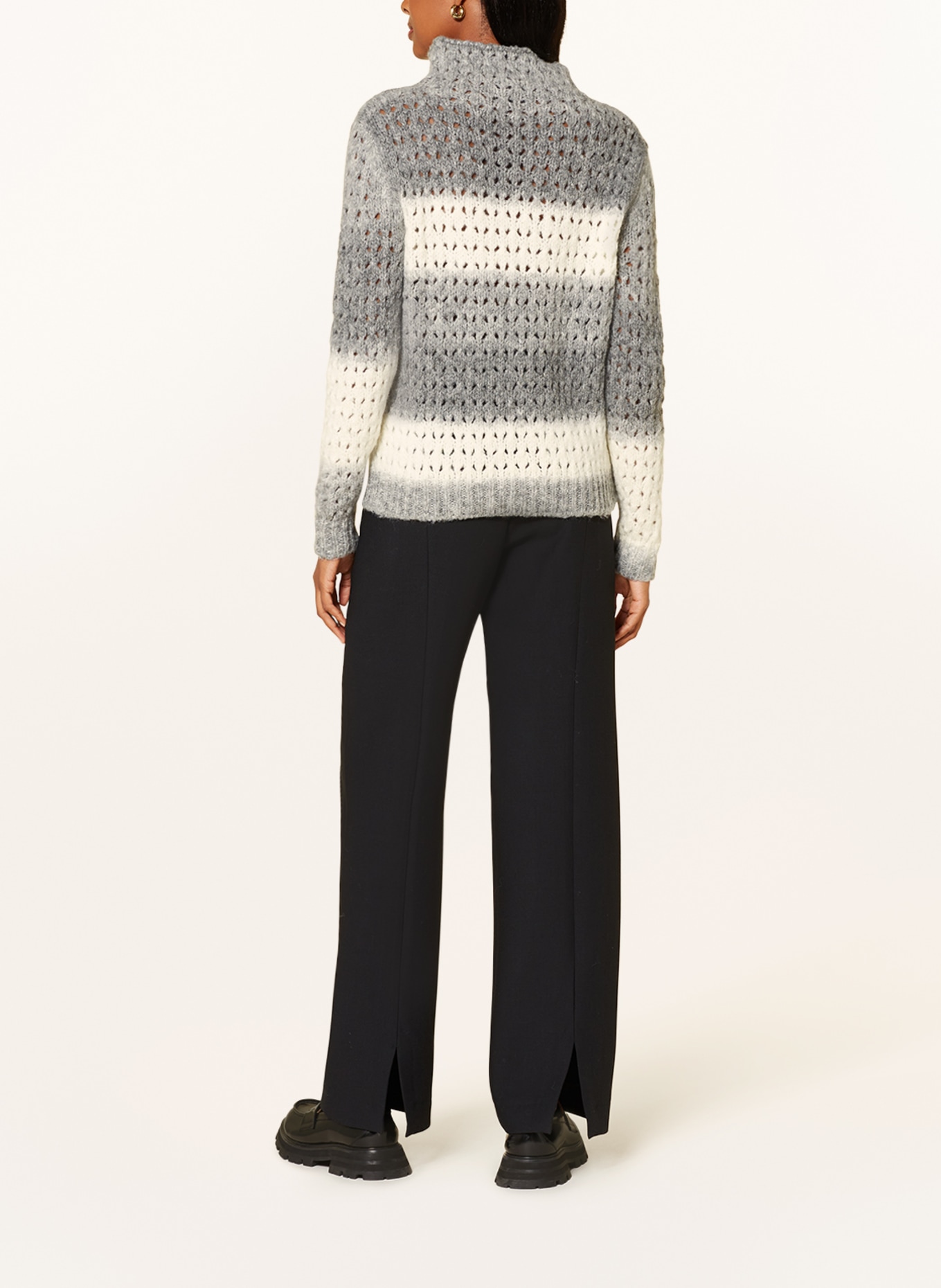 SEM PER LEI Sweater, Color: GRAY/ WHITE (Image 3)
