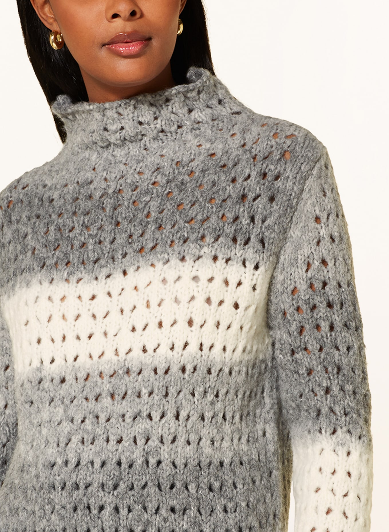 SEM PER LEI Sweater, Color: GRAY/ WHITE (Image 4)