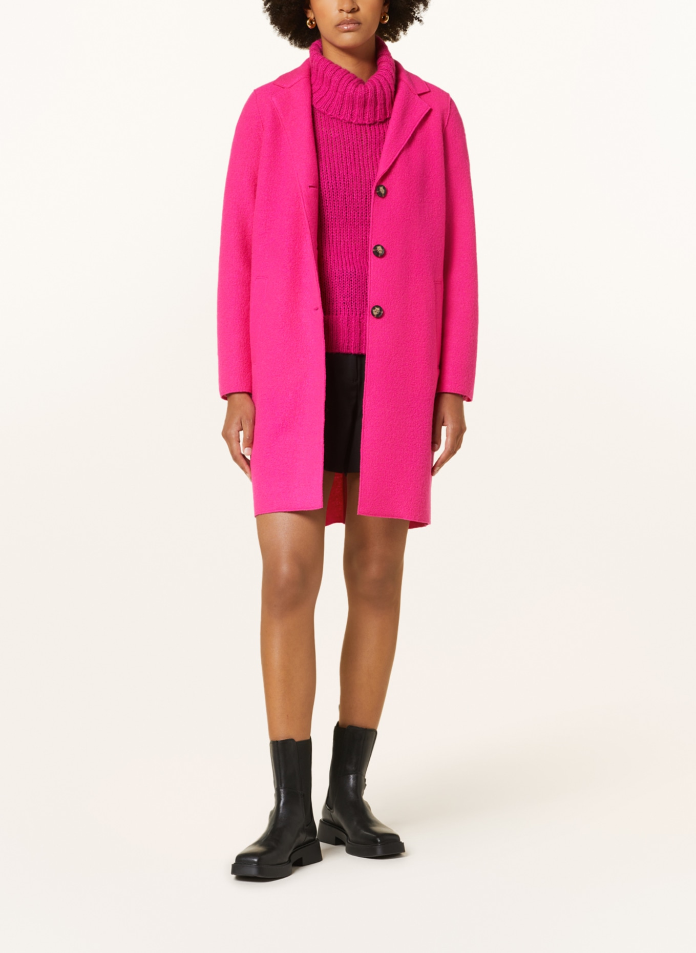 oui Wool coat, Color: PINK (Image 2)