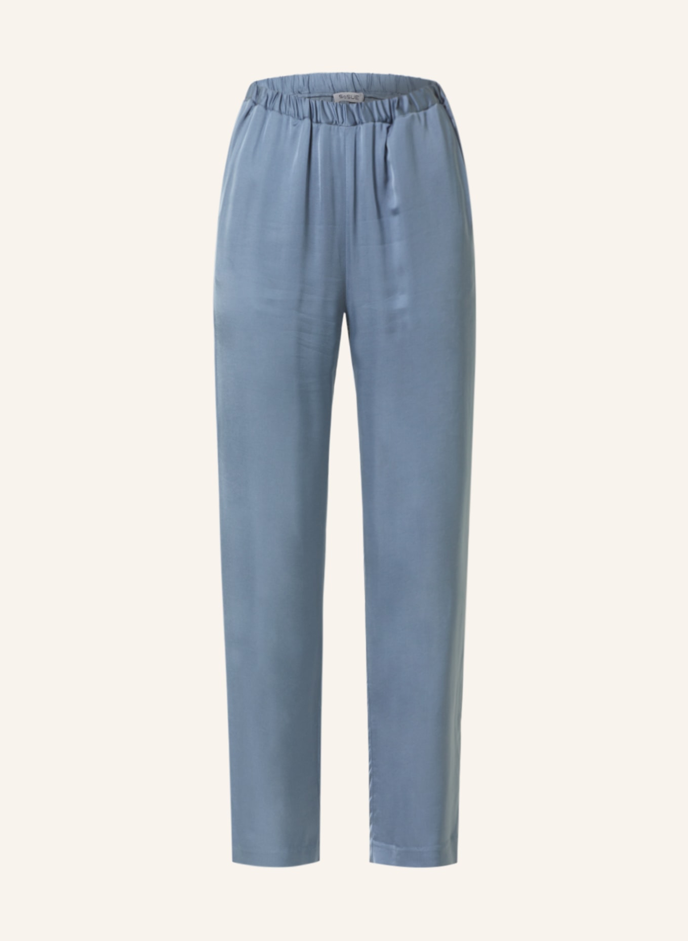 SoSUE Wide leg trousers in satin, Color: BLUE GRAY (Image 1)