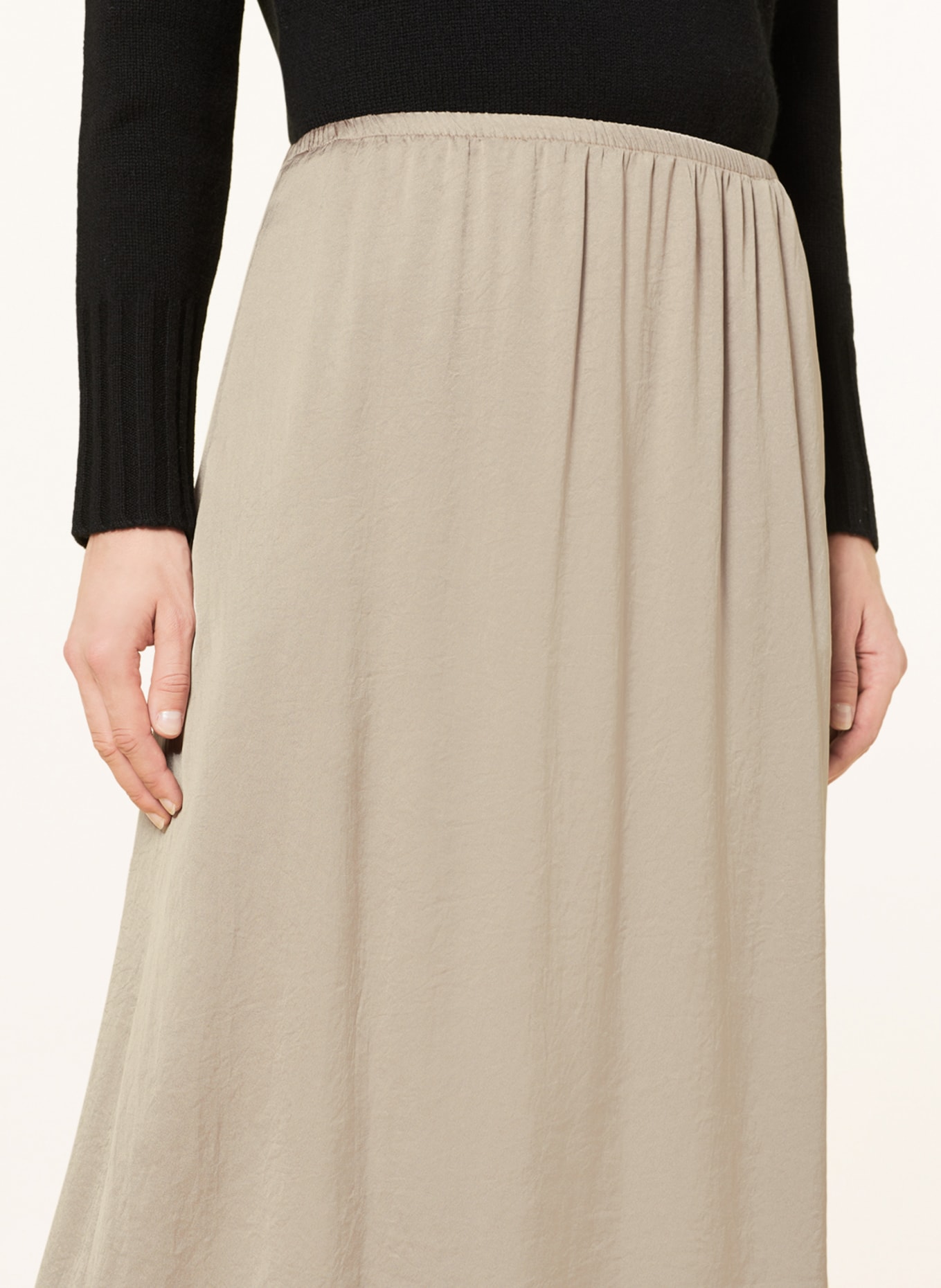 oui Satin skirt, Color: BEIGE (Image 4)