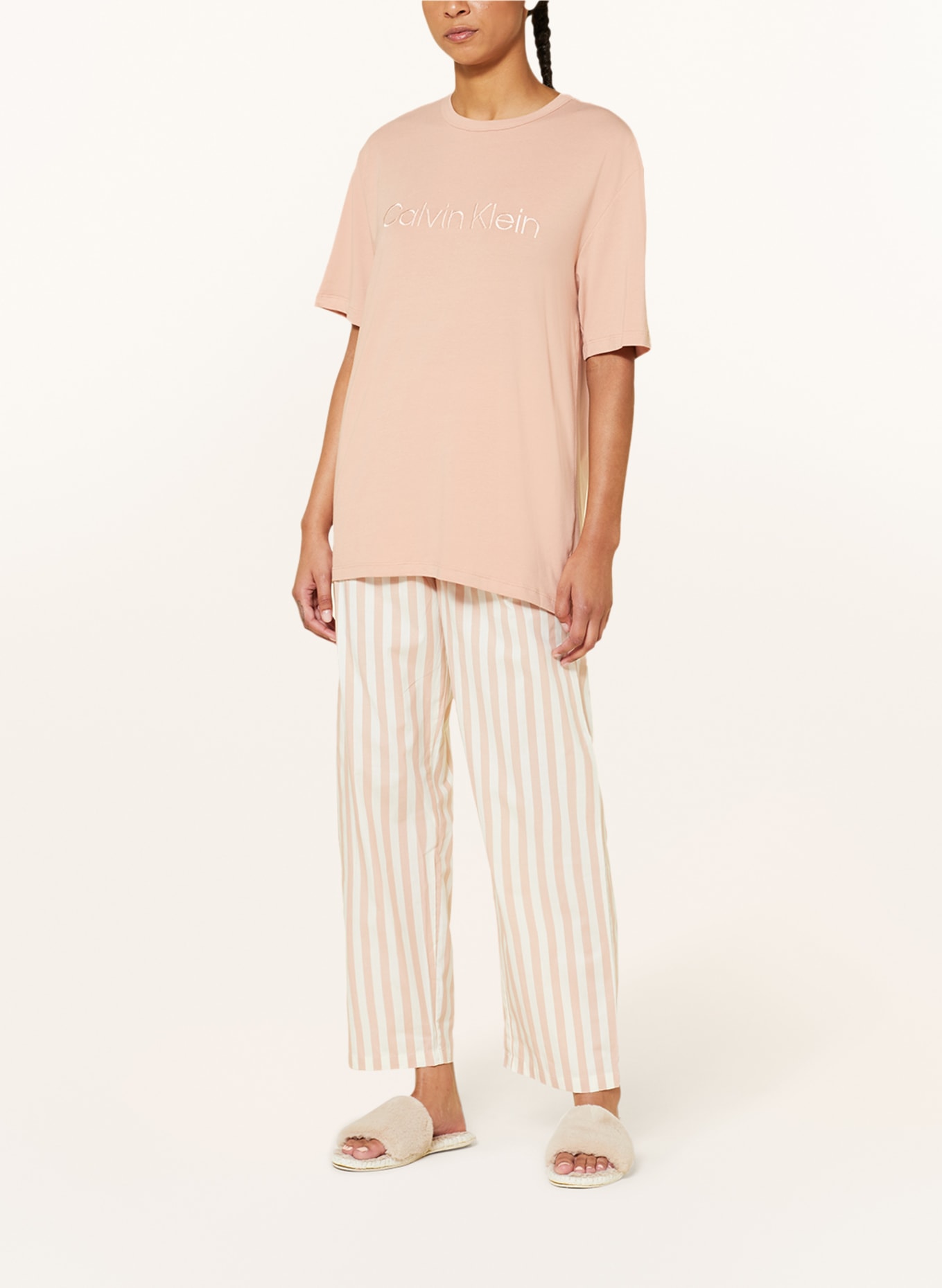 Calvin Klein Pyžamové tričko PURE COTTON, Barva: NUDE (Obrázek 2)