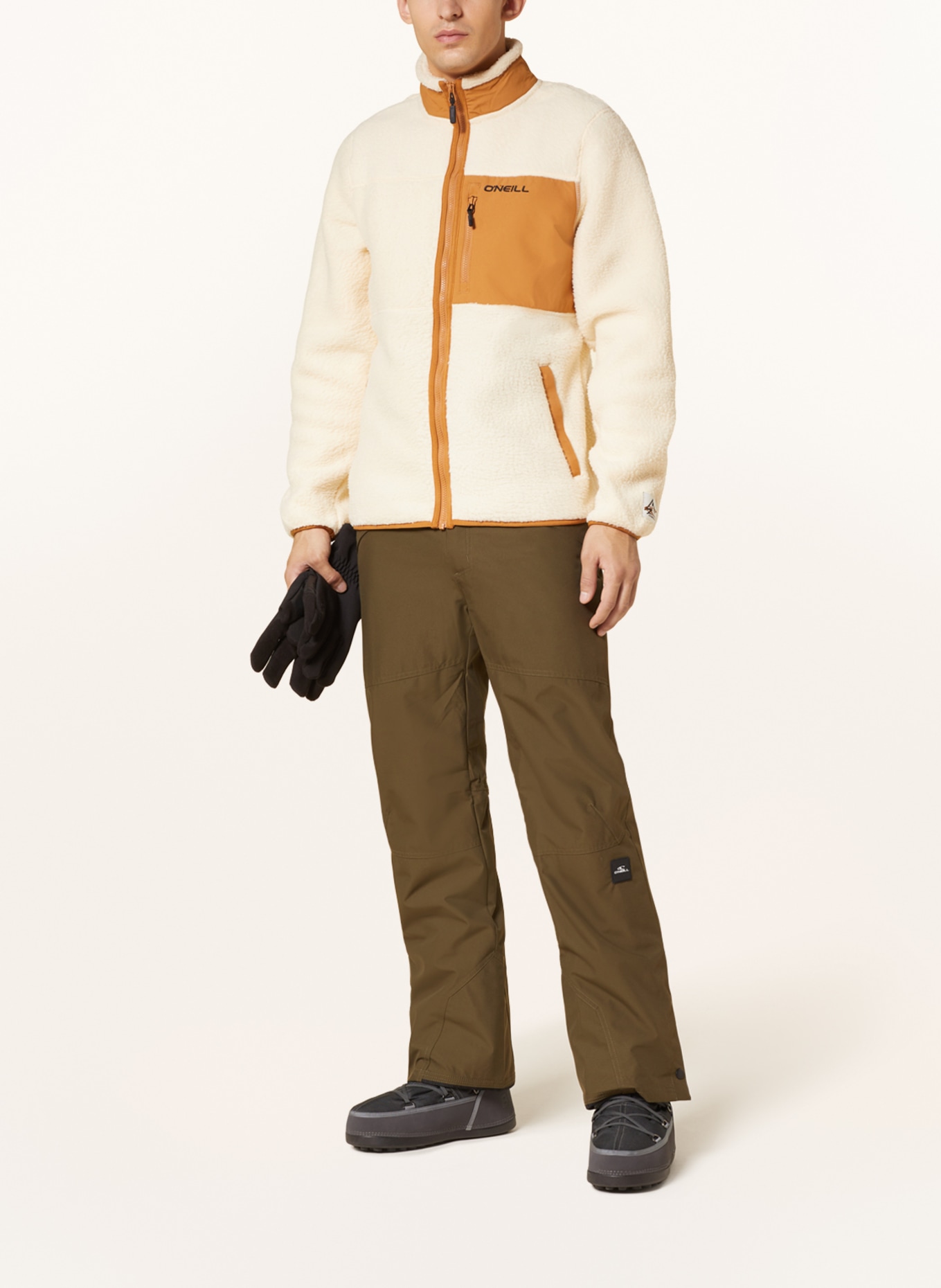 O'NEILL Mid-layer jacket HIGH PILE, Color: ECRU/ COGNAC (Image 2)