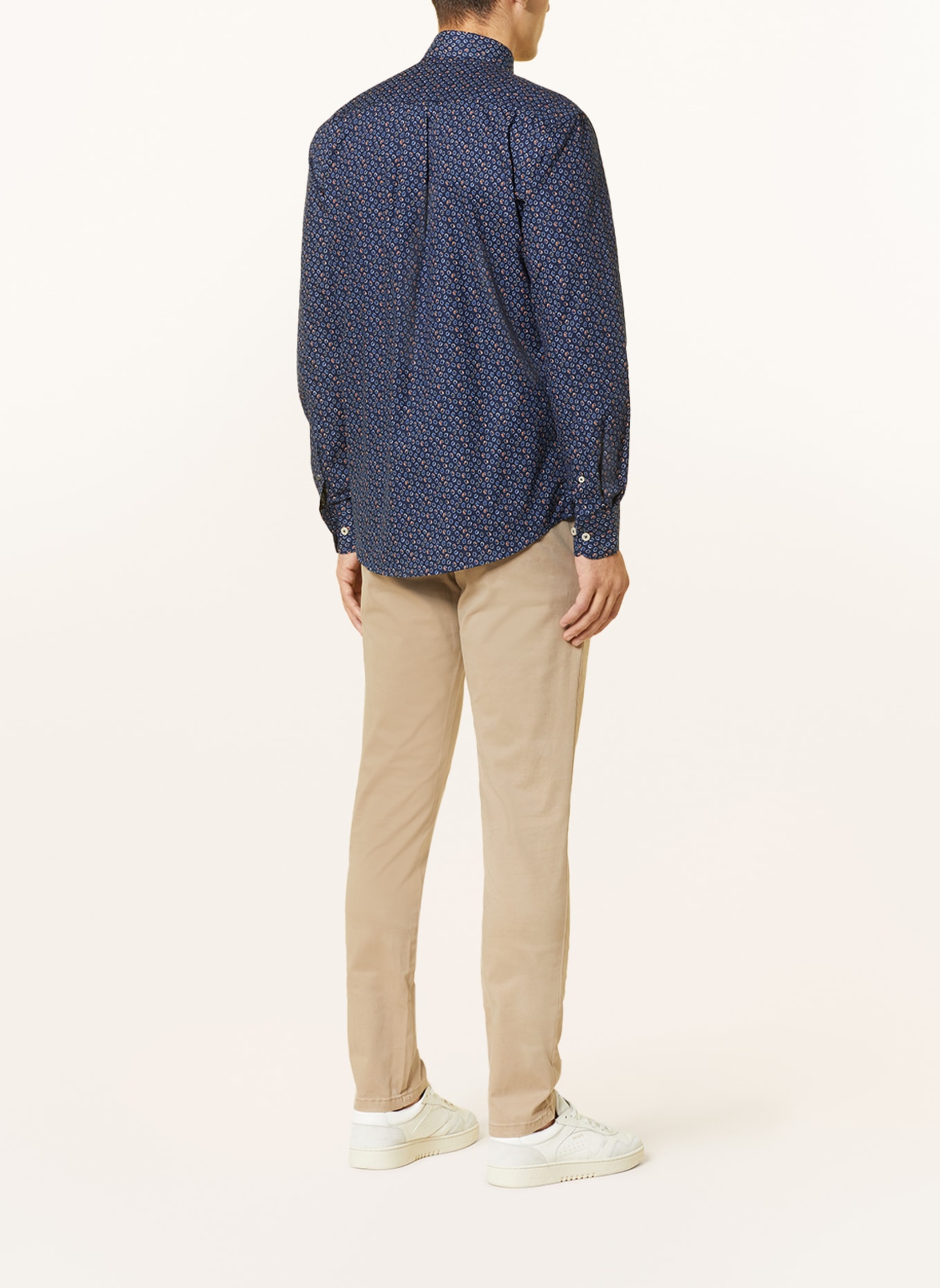 FYNCH-HATTON Shirt comfort fit, Color: DARK BLUE/ LIGHT ORANGE (Image 3)