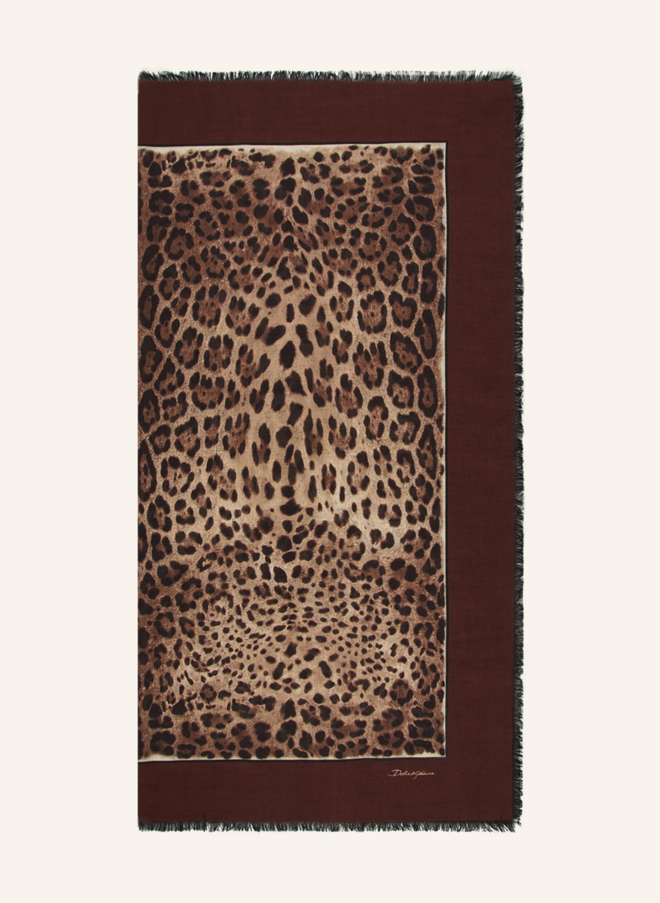DOLCE & GABBANA Scarf with cashmere and silk, Color: BROWN/ DARK BROWN/ BEIGE (Image 1)