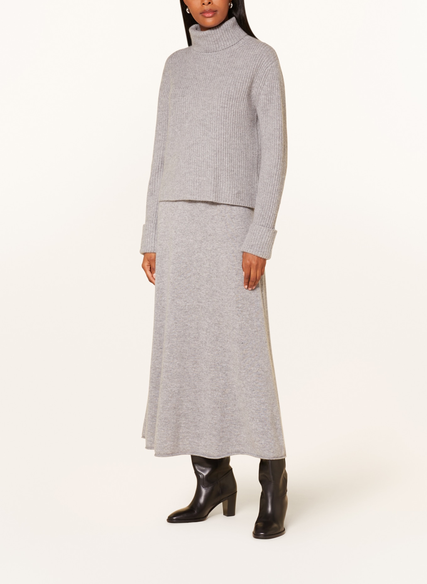 FTC CASHMERE Turtleneck sweater in cashmere, Color: LIGHT GRAY (Image 2)