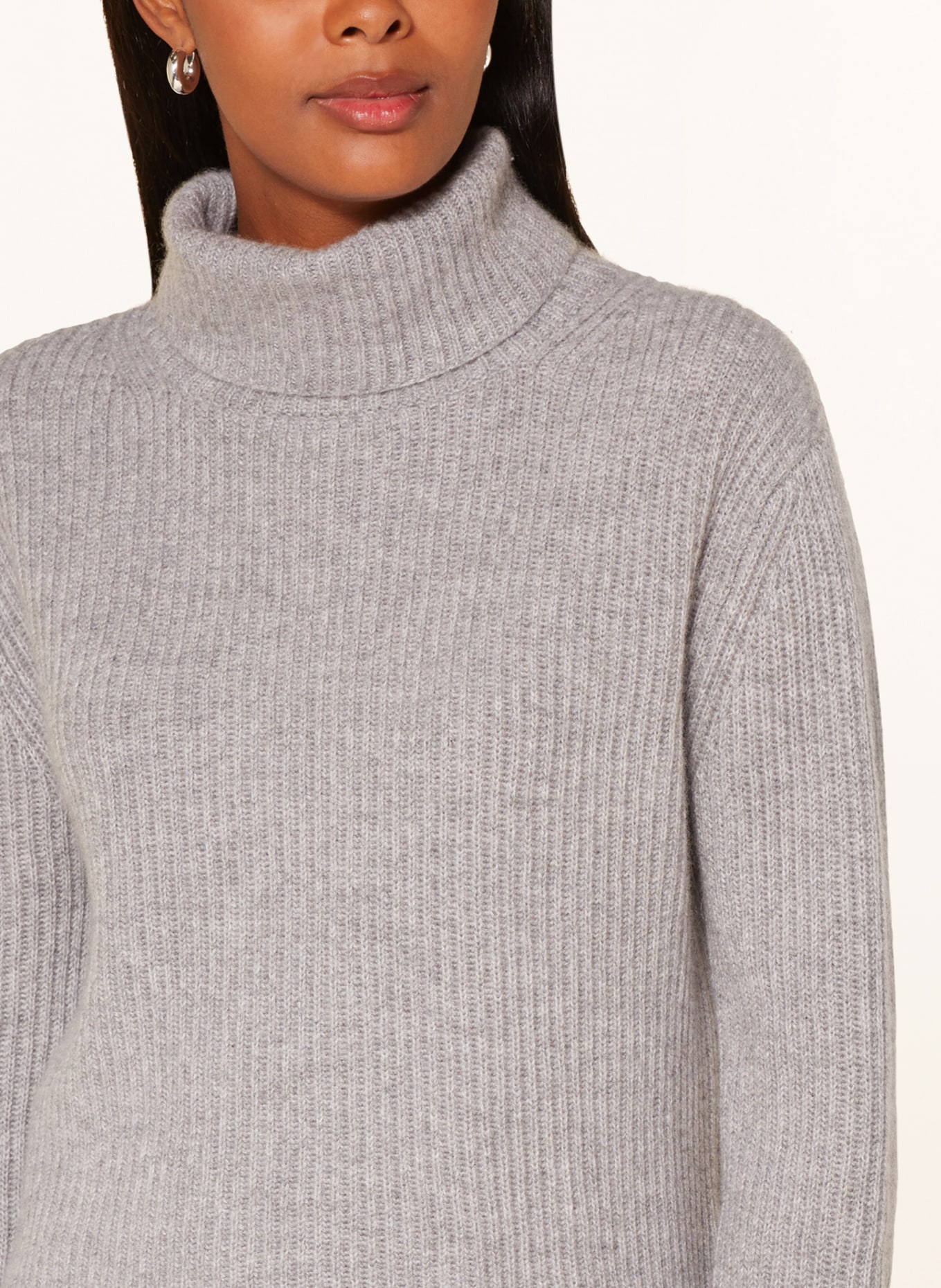 FTC CASHMERE Turtleneck sweater in cashmere, Color: LIGHT GRAY (Image 4)