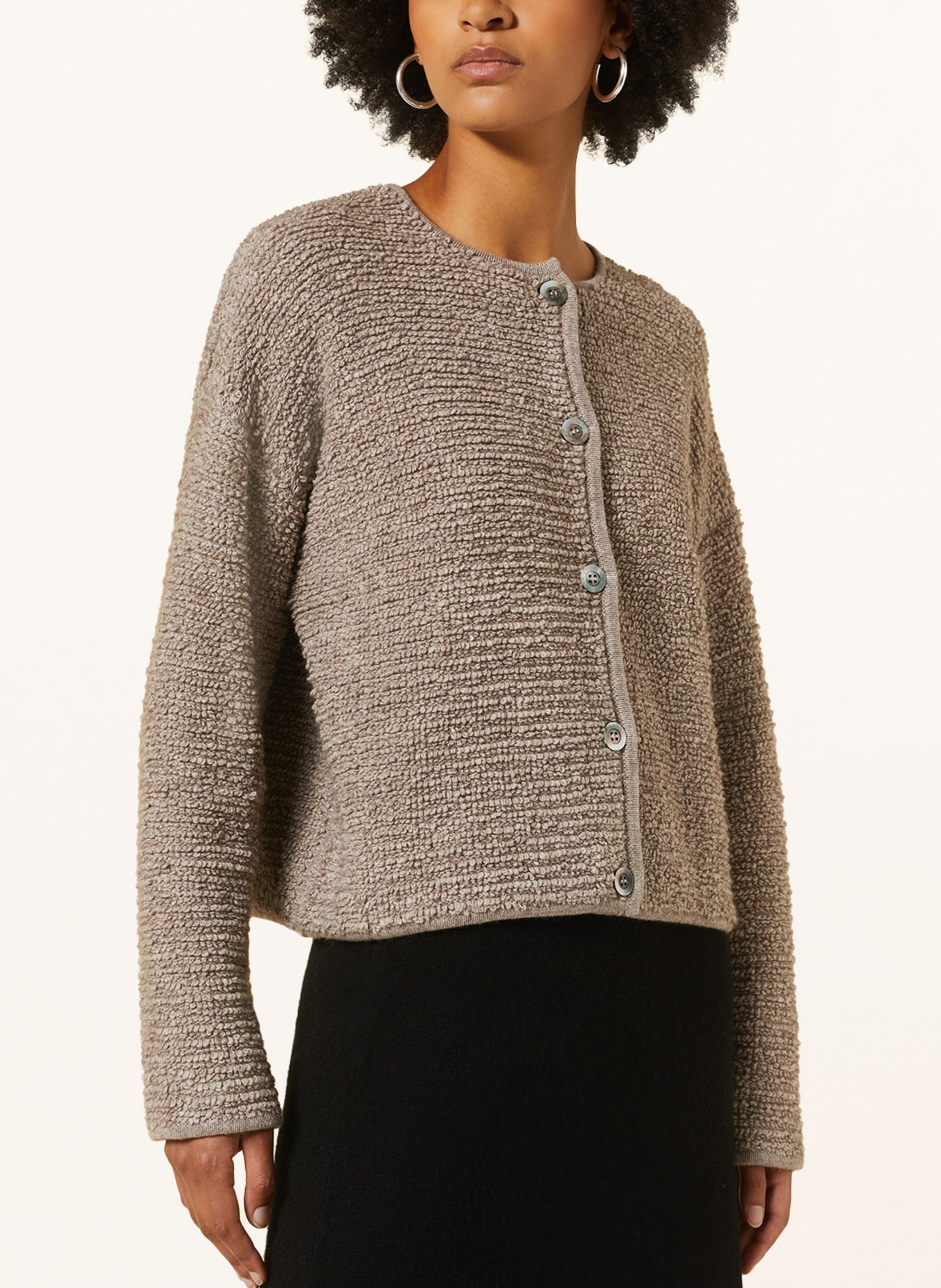 FTC CASHMERE Cardigan with cashmere, Color: GRAY (Image 4)