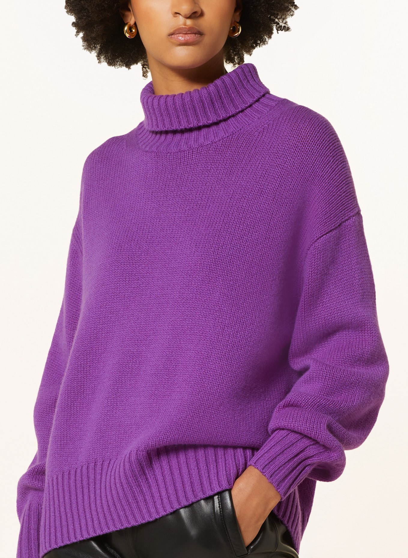 FTC CASHMERE Turtleneck sweater in cashmere, Color: PURPLE (Image 4)