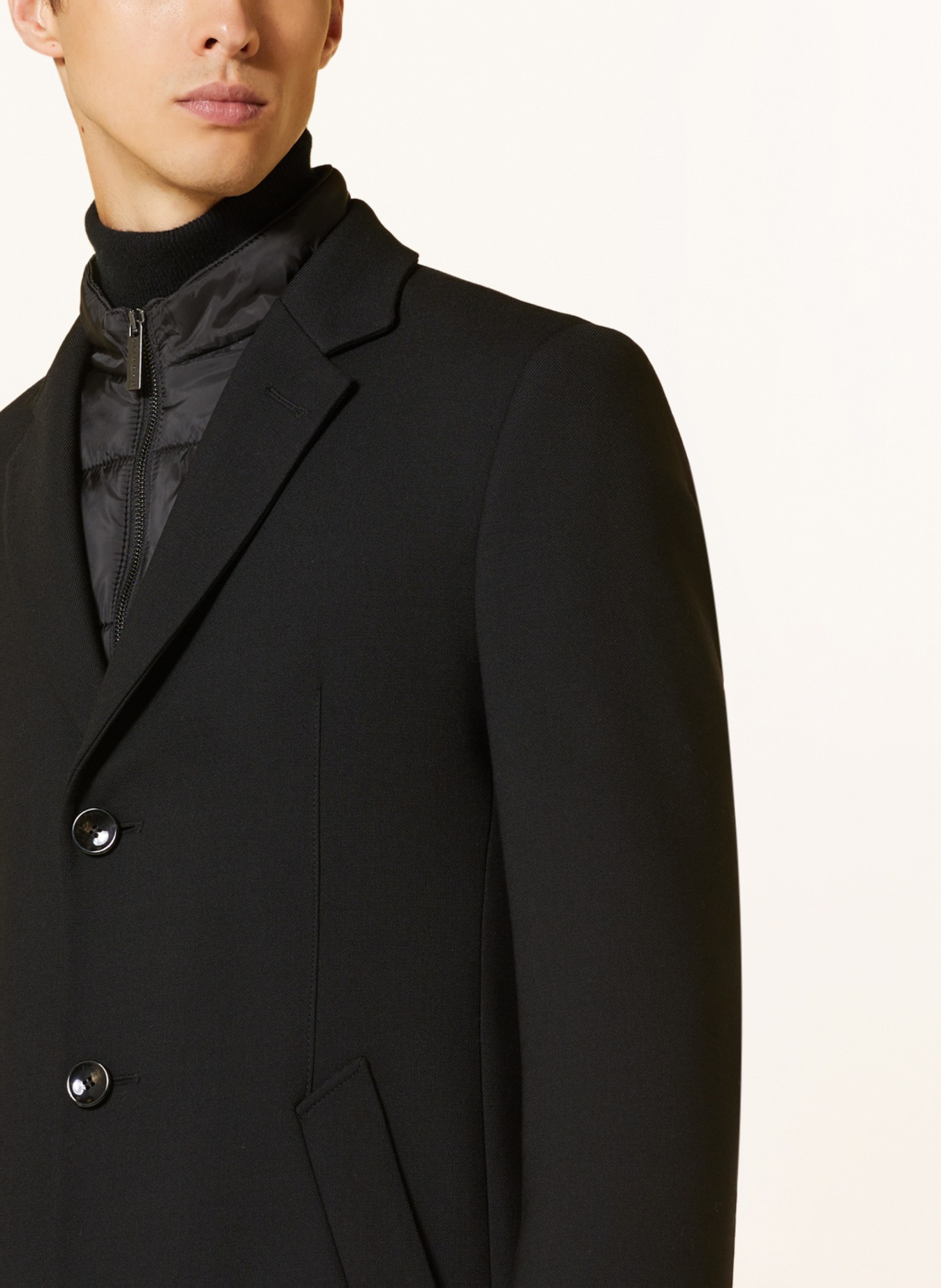 bugatti Mantel mit abnehmbarer Blende in 290 schwarz